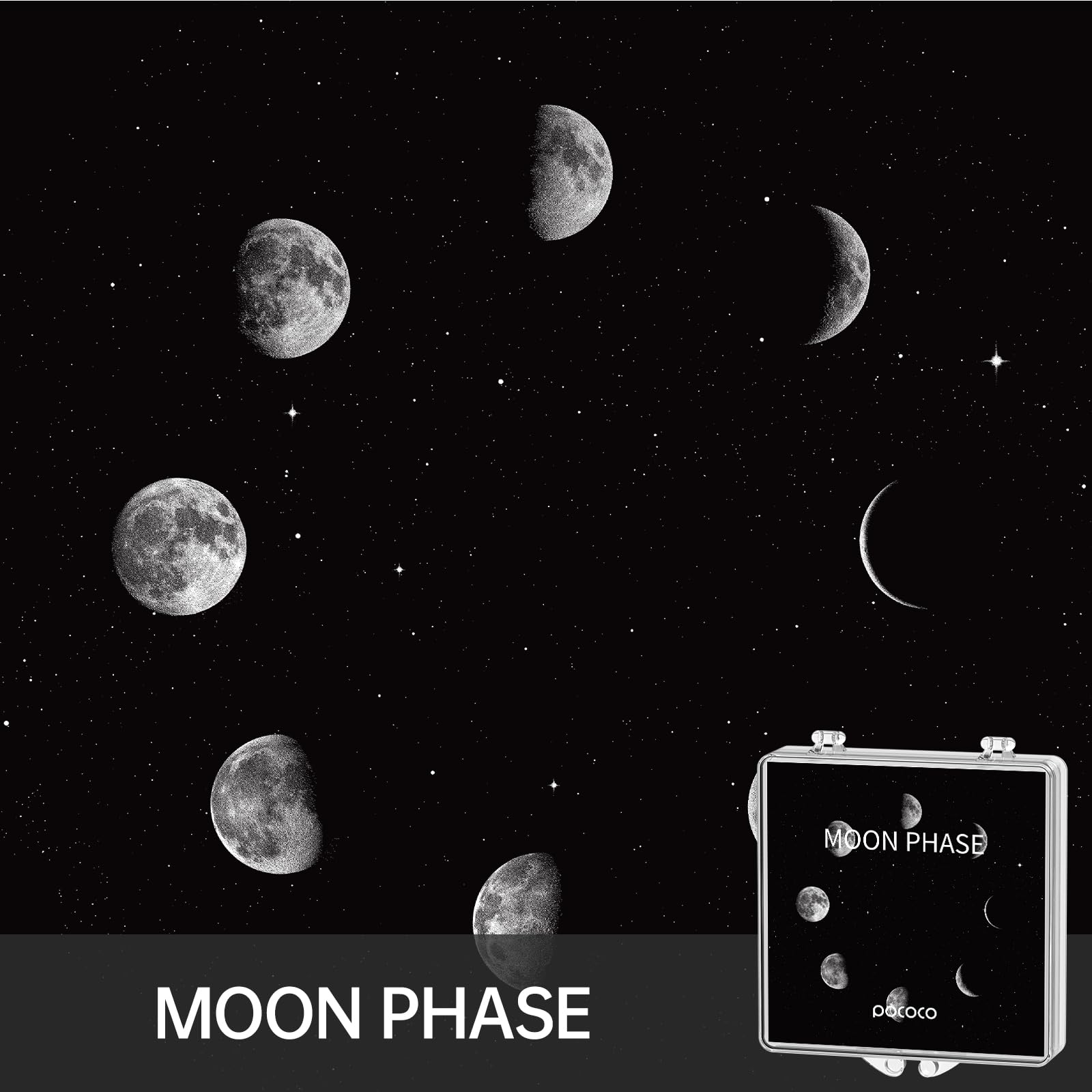 Pococo Moon And Stars Series Galaxy Star Projector Night Light Discs: Realistic Galaxy Patterns, 5K Ultra Hd, 96% Light Transmis