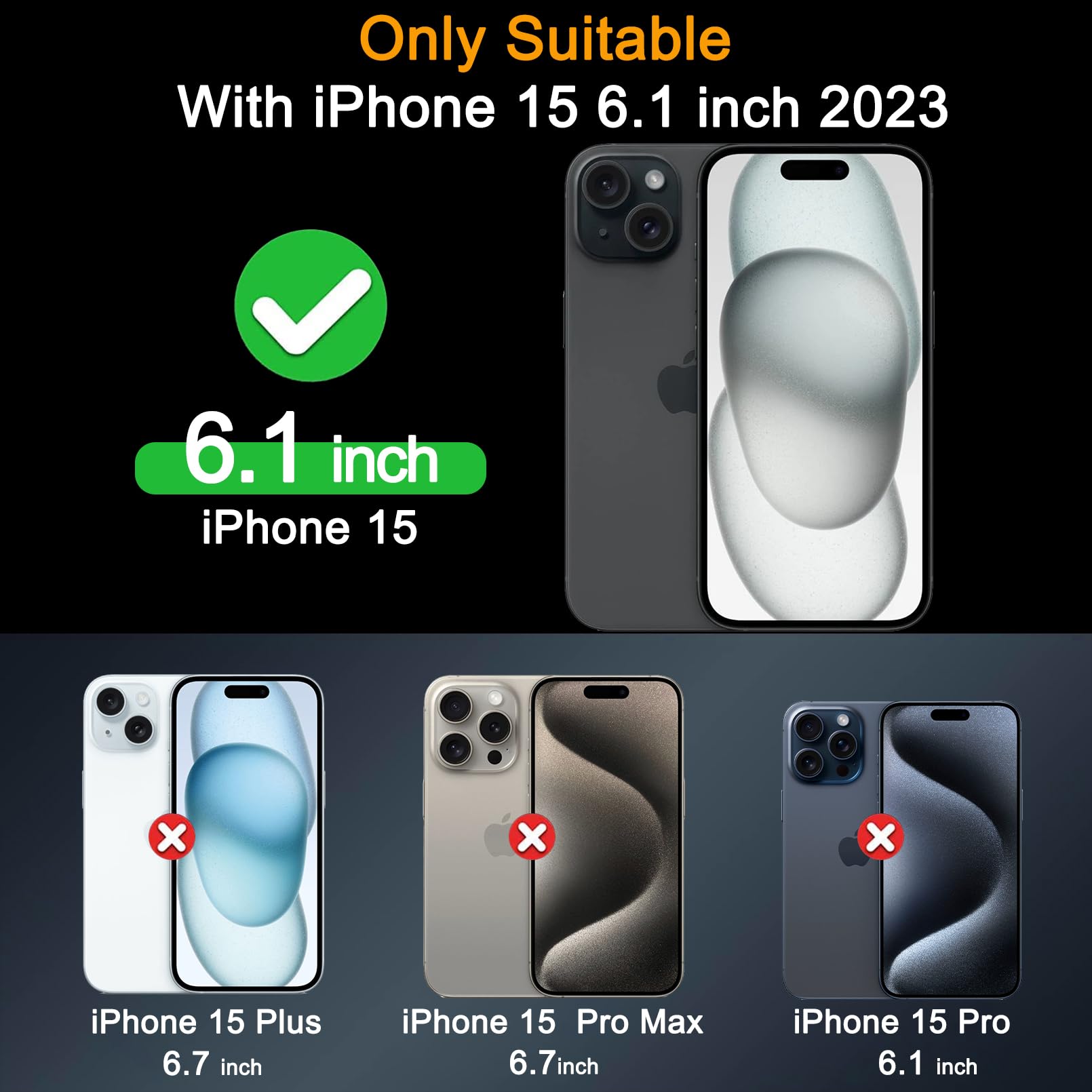 Milomdoi 3 Pack Screen Protector For Apple Iphone 15 With 3 Pack Tempered Glass Camera Lens Protector, Ultra 9H Accessories, Cas