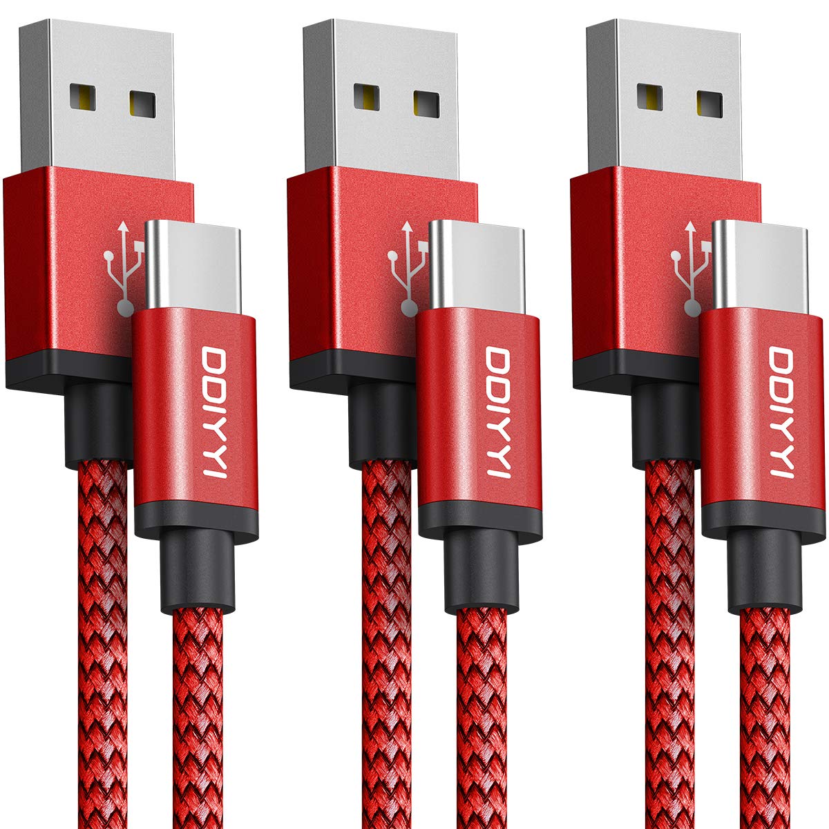 Ddiyyi Usb C Charger Cable 10Ft 3 Pack, Compatible With Kindle Fire Hd10, Fire 7/8/Max11, Tablets   Red