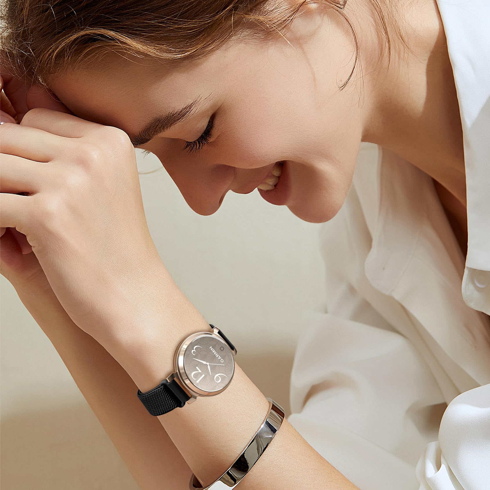 Elastic Nylon Bands Compatible With Garmin Lily 2, 14Mm Stretchy Nylon 2 Pack Soft Loop Straps Quick Release Replacement Adjusta