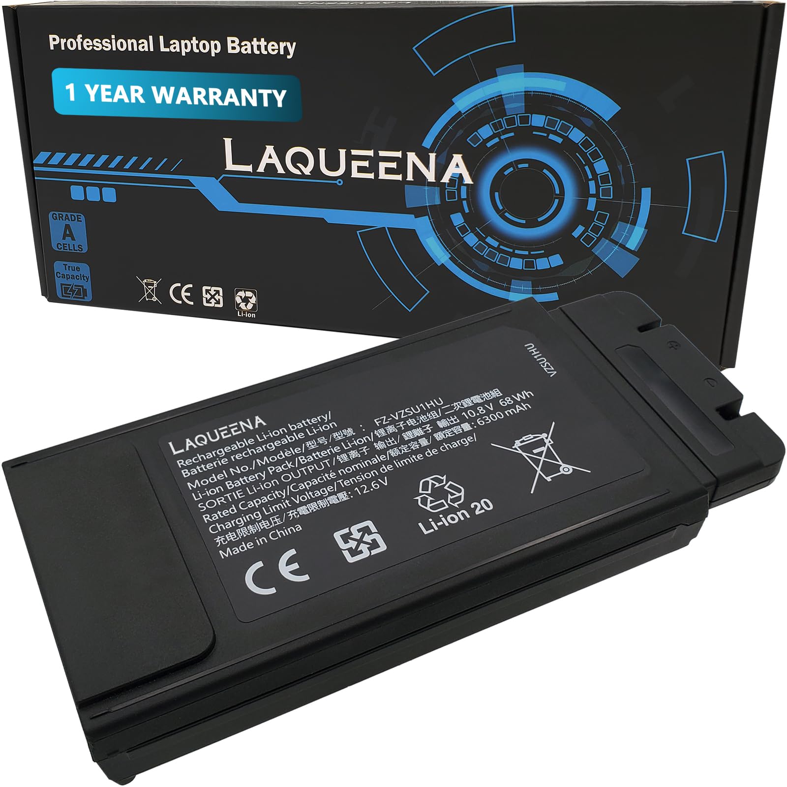 Laqueena Fz Vzsu1Hu Laptop Battery Compatible With Panasonic Toughbook 55 Fz 55 Mk1 Fz Vzsu1 10.8V 68Wh 6 Cell Not Suitable For