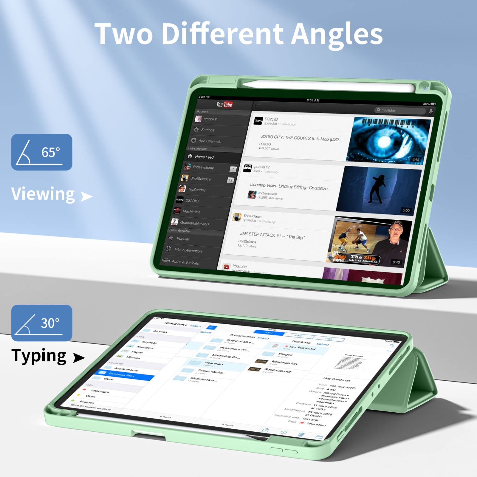 Wenlaty Compatible With Ipad Pro 11 Inch Case 4Th/3Rd/2Nd Generation With Pencil Holder, For Ipad 11 Pro Case 2022/2021/2020, Pr