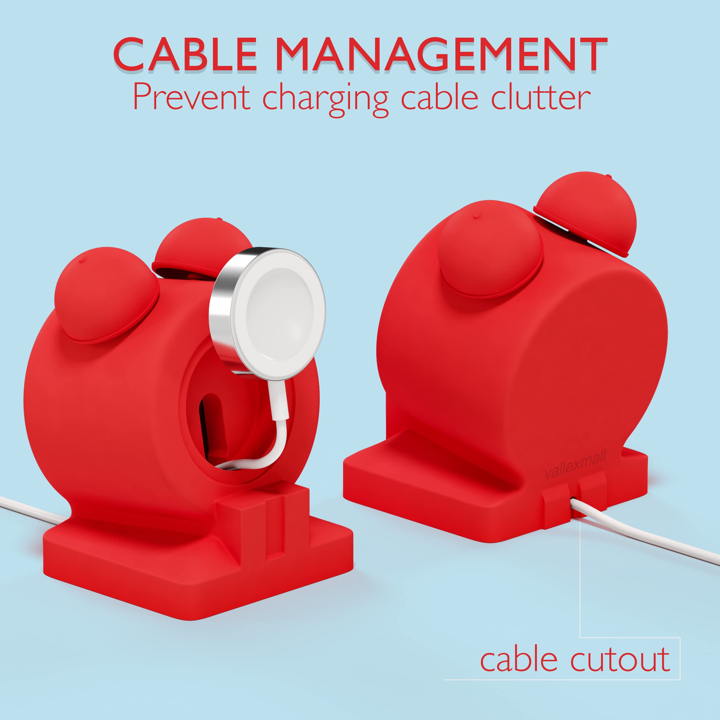 Vallexmall Iwatch Stand For Apple Watch Charger Stand Series Ultra 8/7/6/Se/5/4/3/2/1 ?Ute Silicone Apple Watch Holder Supports