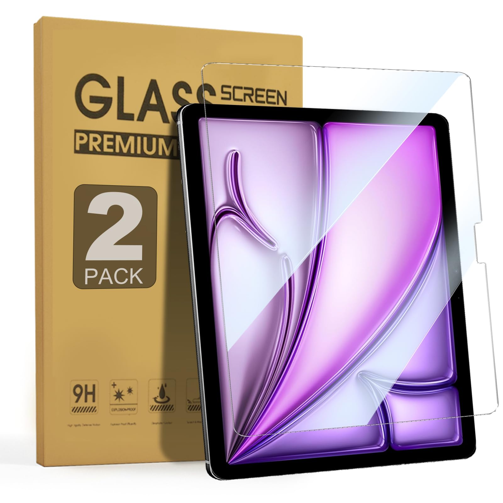 Zenrich [2Pack Ipad Air 6Th Gen 13 Inch Screen Protector With Anti Blue Light, Ipad Air 13'' M2 2024 Tempered Glass Screen Prote