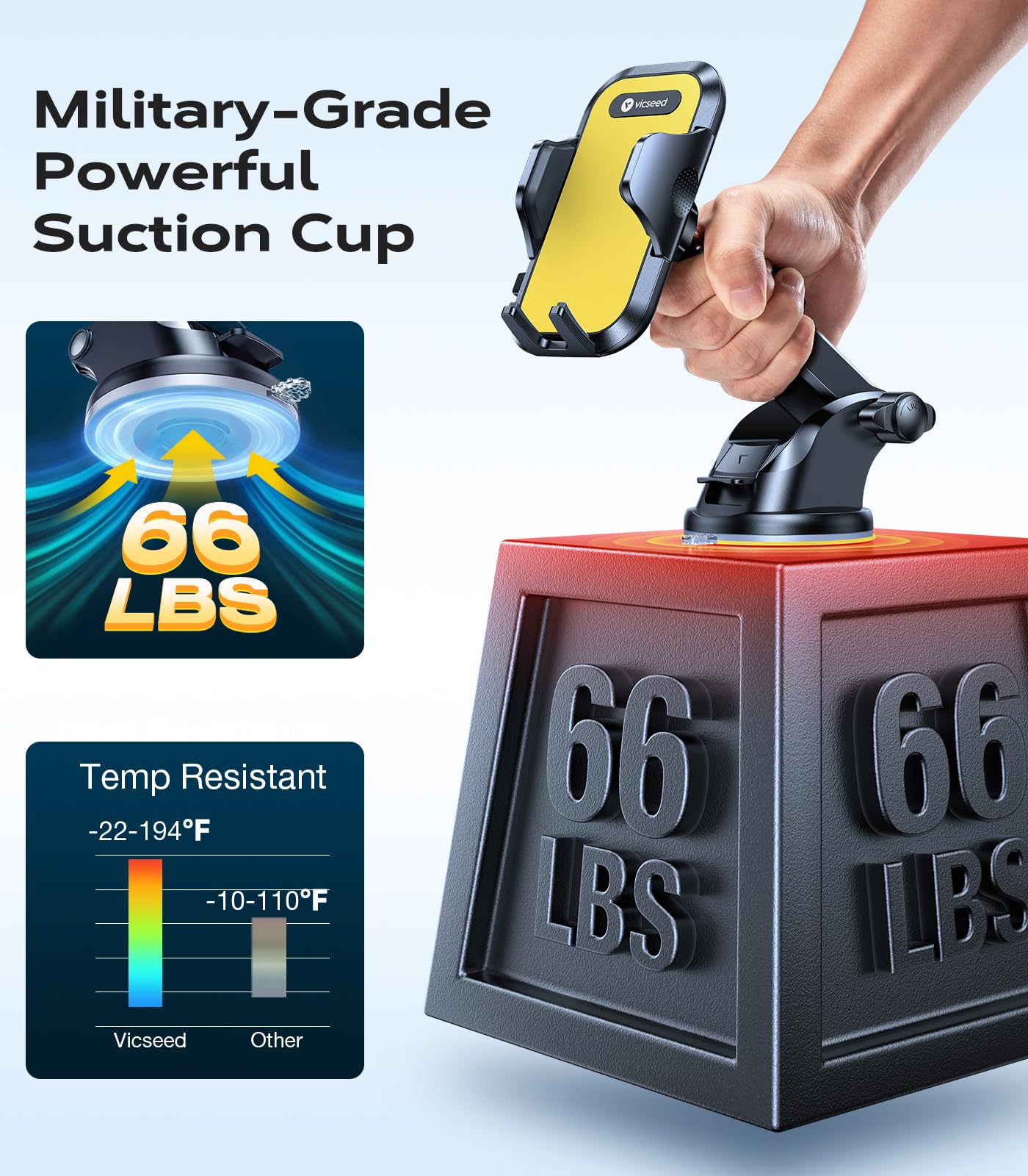 Vicseed [True Strongest Suction] [Rally Racing-Grade Stability] Phone Holders For Your Car 2025 Upgraded Car Phone Holder Mount