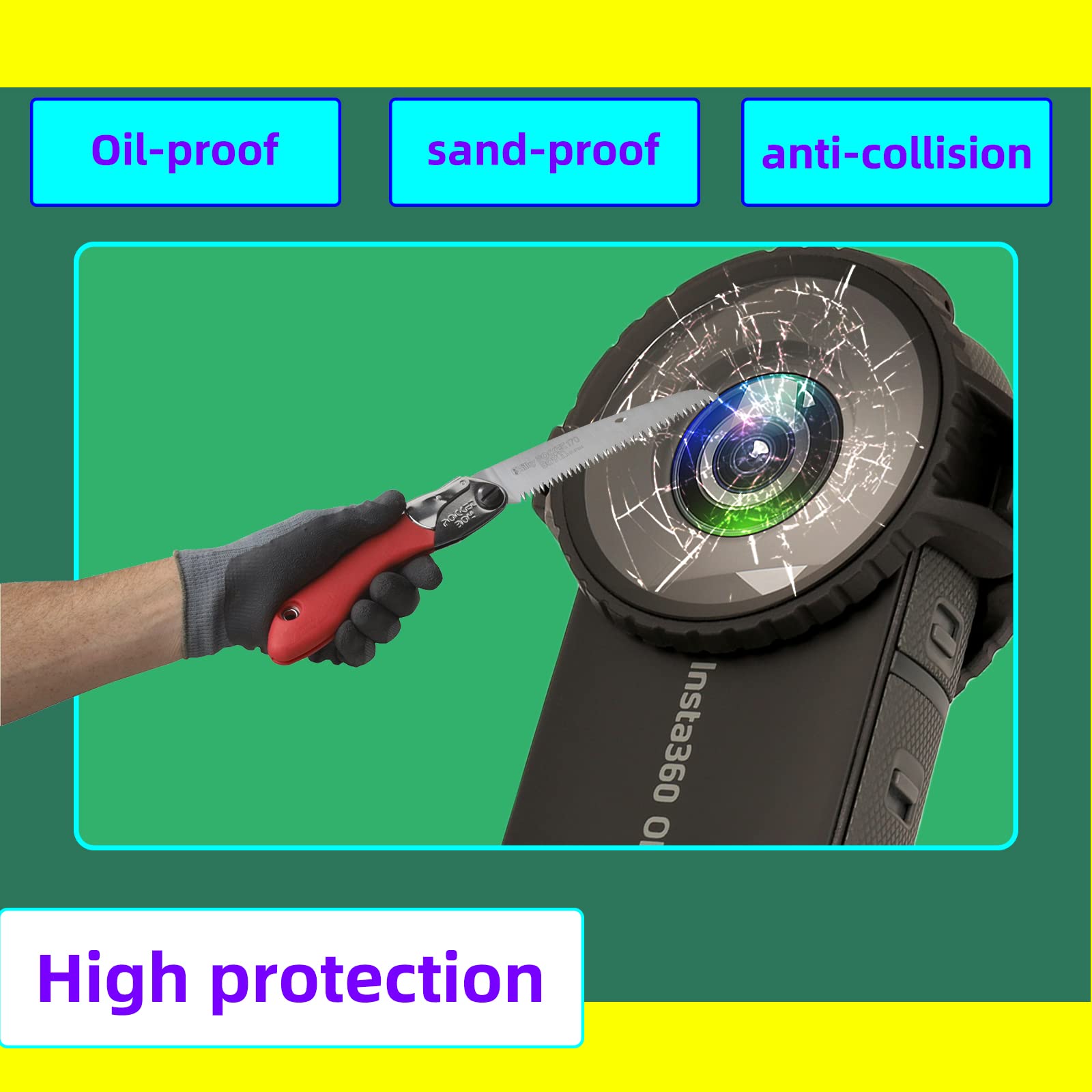 Birgipar For Insta360 One X2 Camera Lens Protective Cover Lens Guards Waterproof(10M) Set