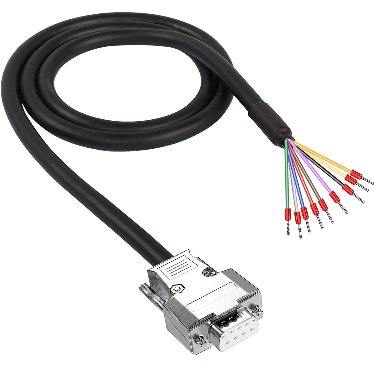 Xmsjsiy Db9 Connector Adapter Cable, D Sub 9Pin Rs232 Rs485 Serial Port Extension Cable Replacement With Bare Wire 22Awg (Db9 Fe