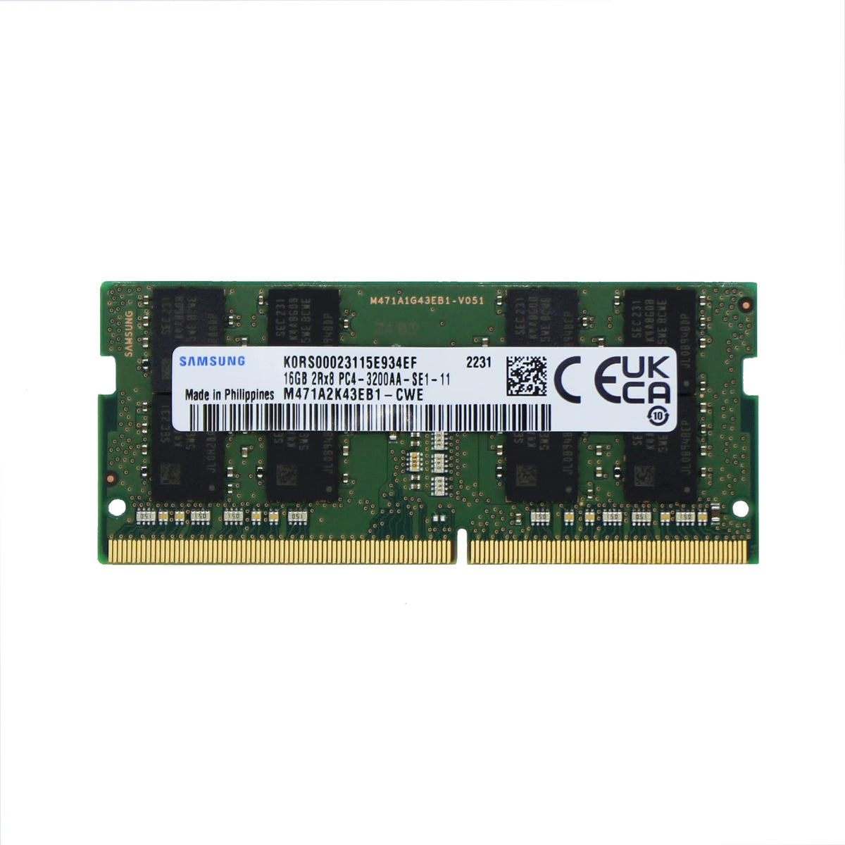 Samsung 16Gb (1X16Gb) Ddr4 3200Mhz Pc4 25600 Sodimm 2Rx8 Cl22 1.2V Gaming Laptop Notebook Memory Module Upgrade Ram M471A2K43Eb1