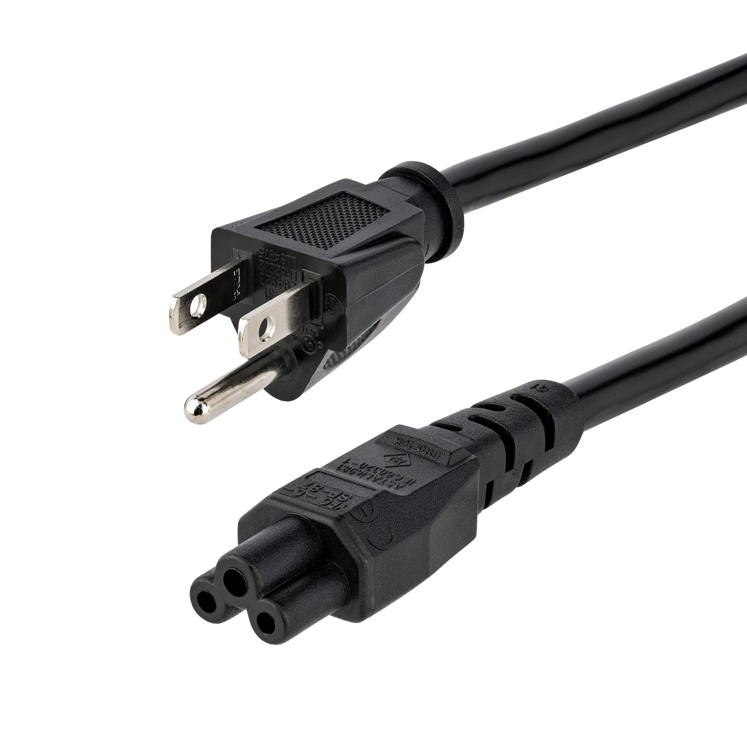 Startech.Com 3 Ft Standard Laptop Power Cord   Nema 5 15P To C5   Power Cable   Nema 5 15 (M) To Iec 60320 C5   3 Ft   Black   P