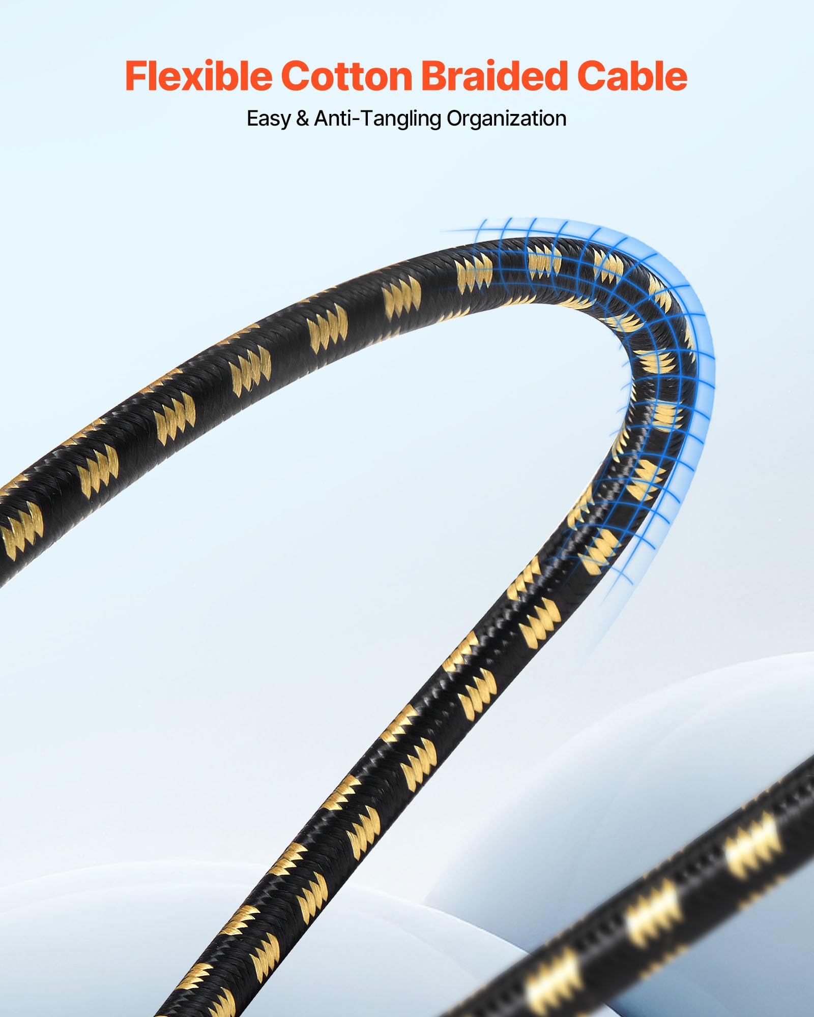 Vevor Xlr Cable 25 Ft, 6 Pack, Shielded Balanced Dmx Male To Female Microphone Cables, Gold-Plated 3-Pin Xlr Mic Speaker Cord Wi