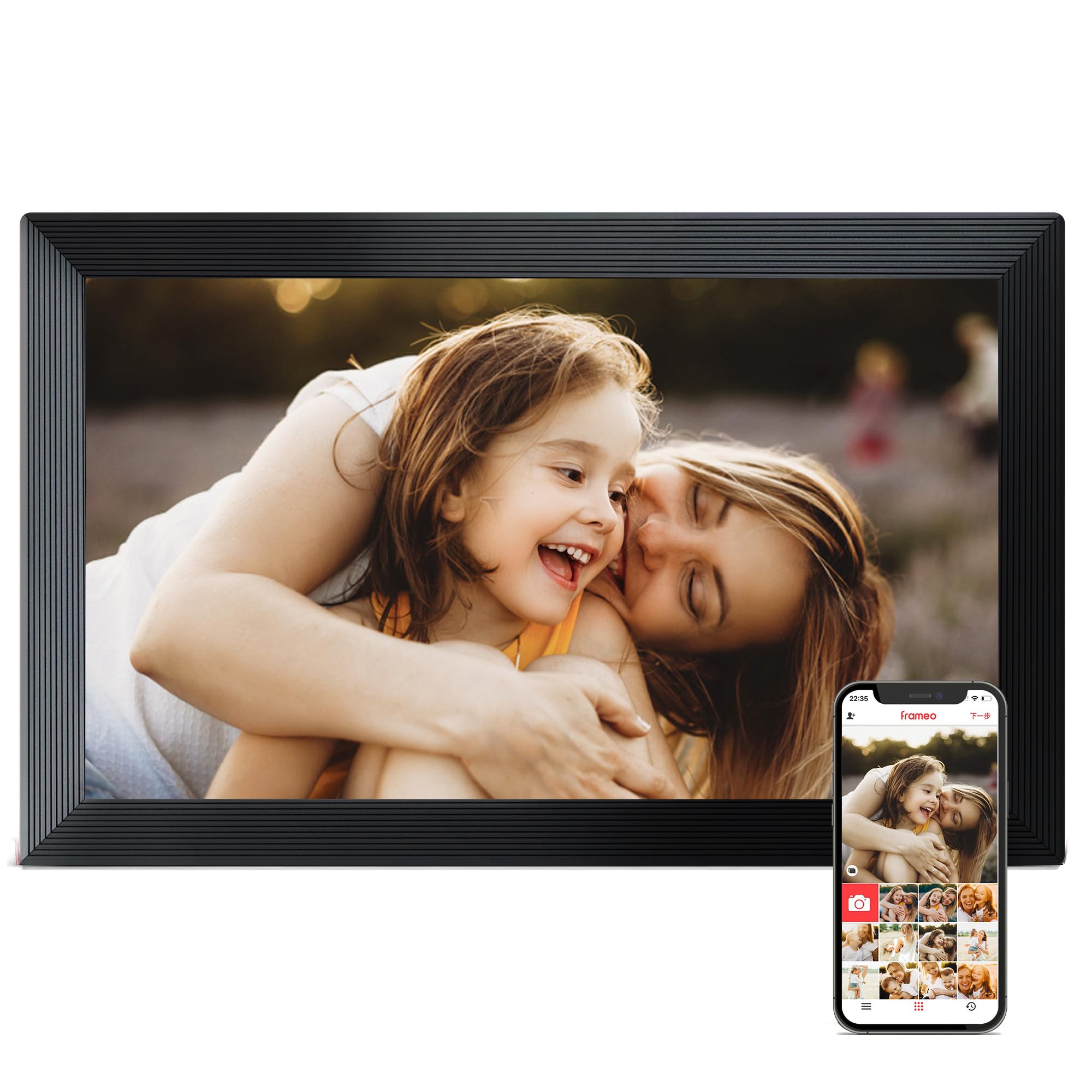 Digital Picture Frame Wifi, 15.6 Inch Frameo Digital Photo Frame, 32Gb Memory, 1920*1080 Fhd Touch Screen, Wall Mountable, Share
