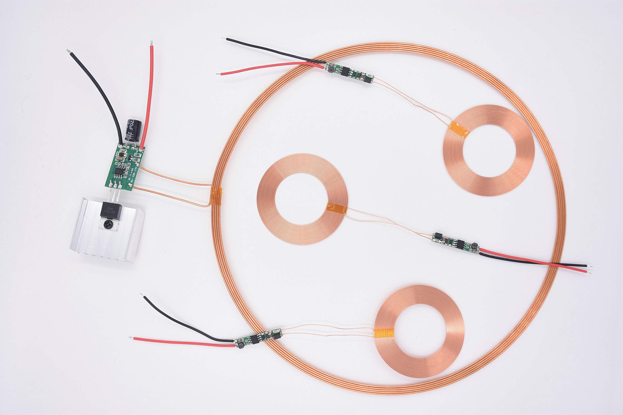 Taidacent High Power 24V 200Mm One To Many Long Distance Wireless Inductive Coil Module Wireless Charging Coil Wireless Transmit