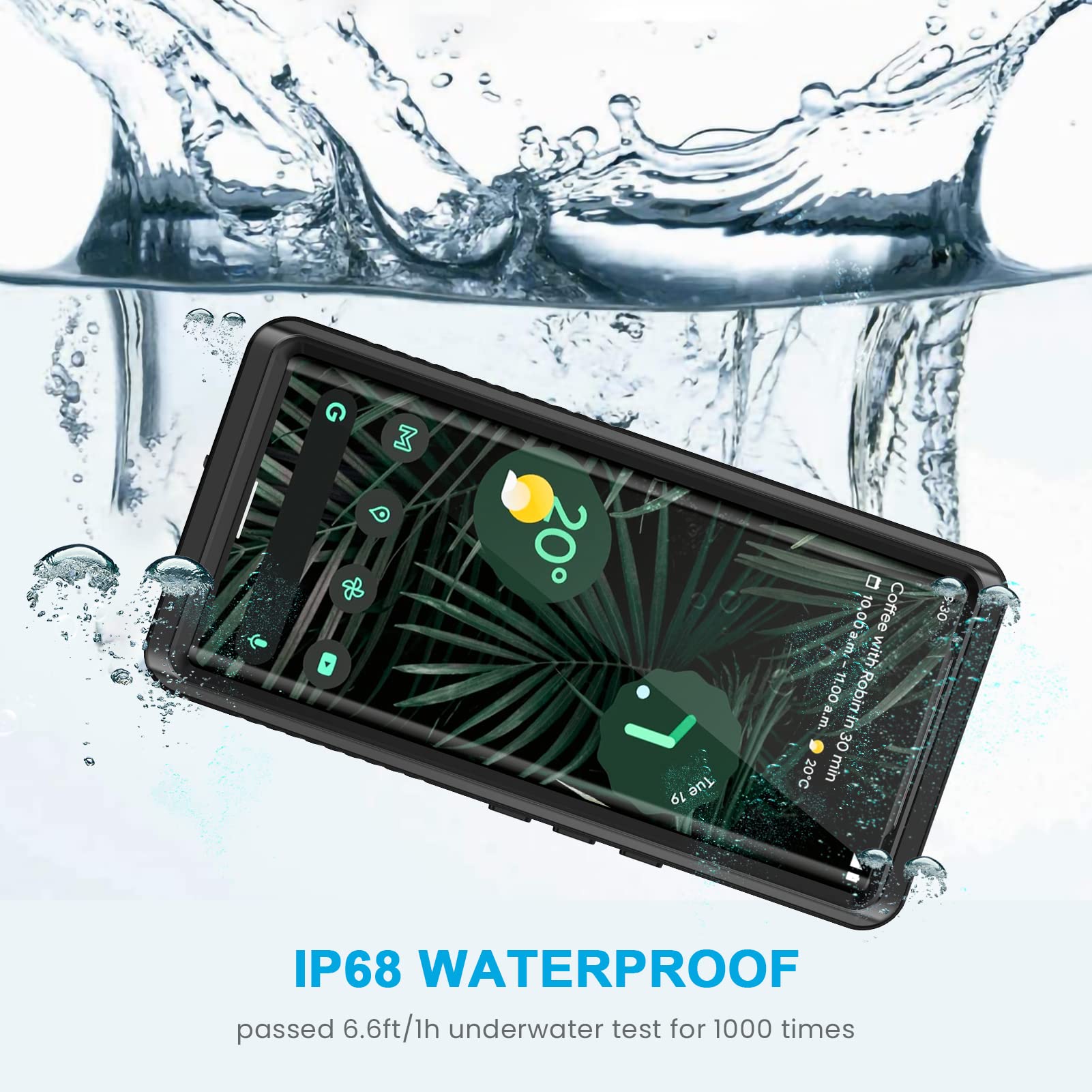 Lanhiem For Google Pixel 6 Pro Case, Ip68 Waterproof Dustproof Shockproof Case With Built In Screen Protector, Full Body Rugged