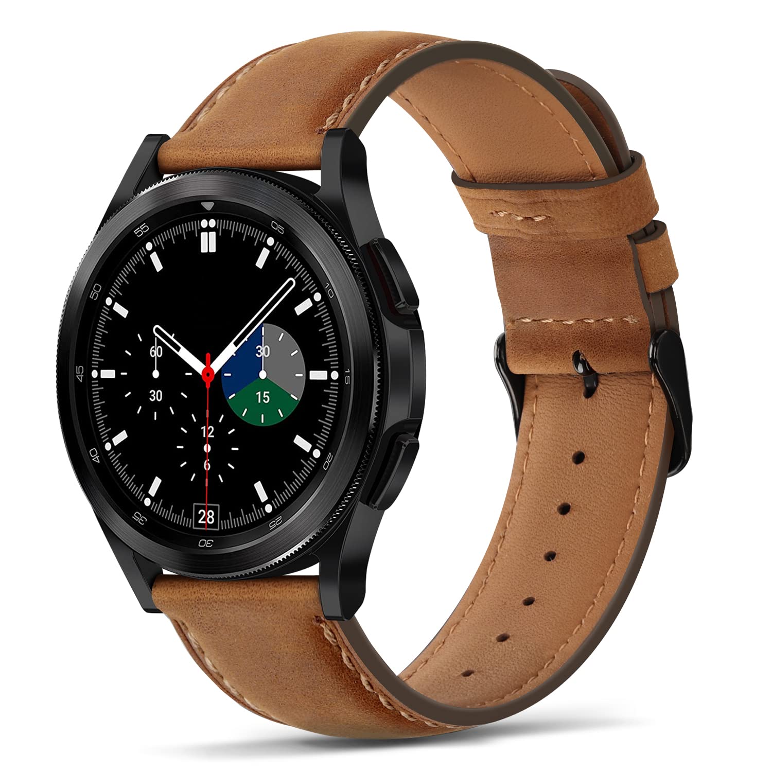 Tasikar 22mm Leather Bands Compatible with Samsung Galaxy Watch 3 45mm Band, Premium Genuine Leather Replacement Bracelet Strap 
