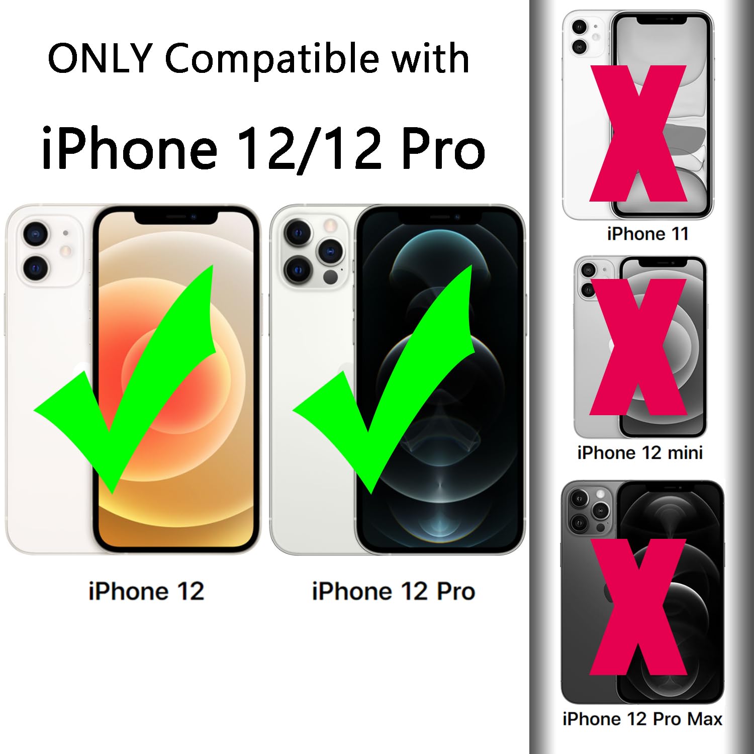 Tenoc Phone Case Compatible With Iphone 12 & Iphone 12 Pro, Clear Case Shockproof Protective Bumper Slim Cover For 6.1 Inch