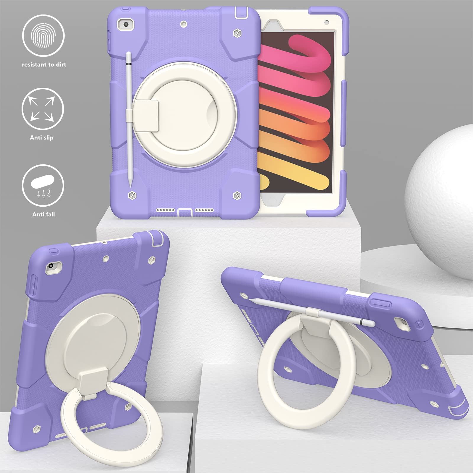 Andnary Ipad 10.2 Inch Case Kids,Ipad 9Th/8Th/7Th Generation Case 2021/2020/2019 Shockproof Rugged Protective Case,Ipad Case Wit