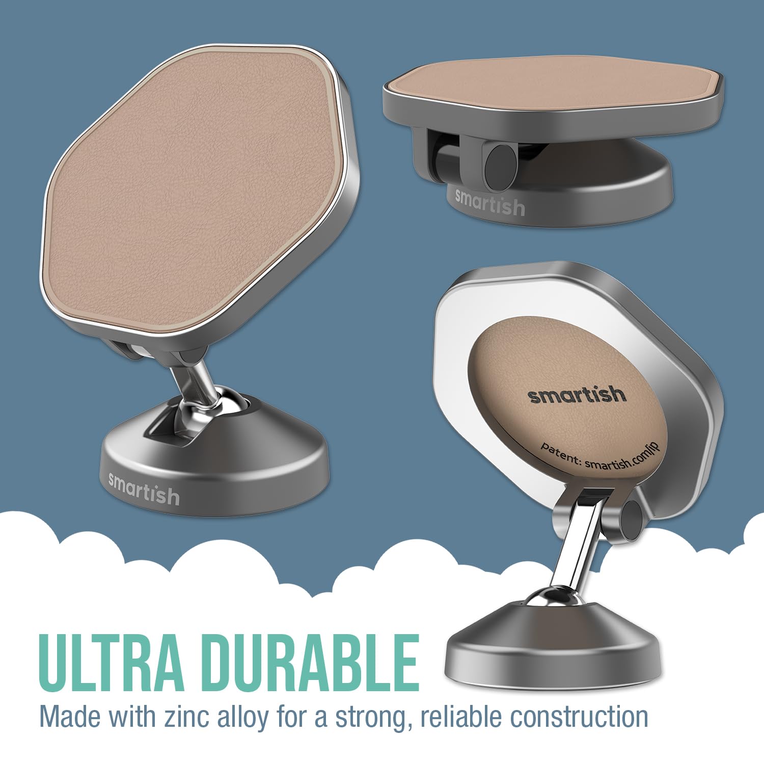 Smartish Magsafe Car Mount - Mountaineer - Compatible W/Apple Iphone 16/15/14/13/12 - Magnetic Stick On Adhesive Phone Holder -