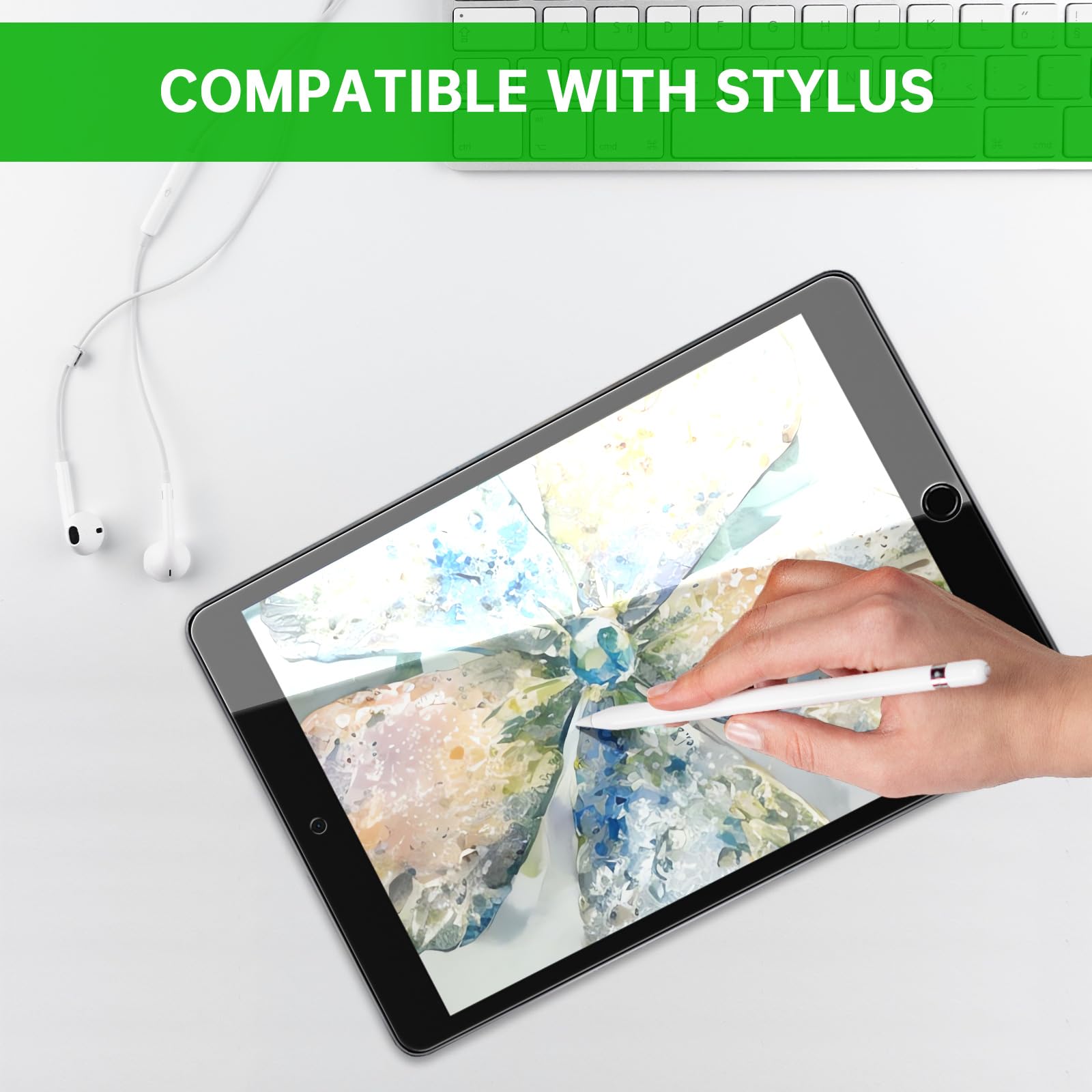 Avakot 3 Pack Screen Protector For Ipad 9Th Generation 10.2 Inch 2021, Ipad 10.2 Screen Protector Touch Sensitive Anti Fingerpri