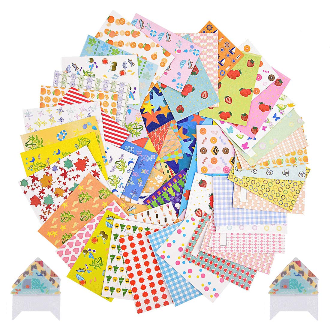 Dfyouhome 100 Sheets Photo Instant Films Sticker For Fujifilm Instax Mini 9/8/ 7S/ 70/26/ 50S/ 90 Camera, Fabric Pattern Paper B