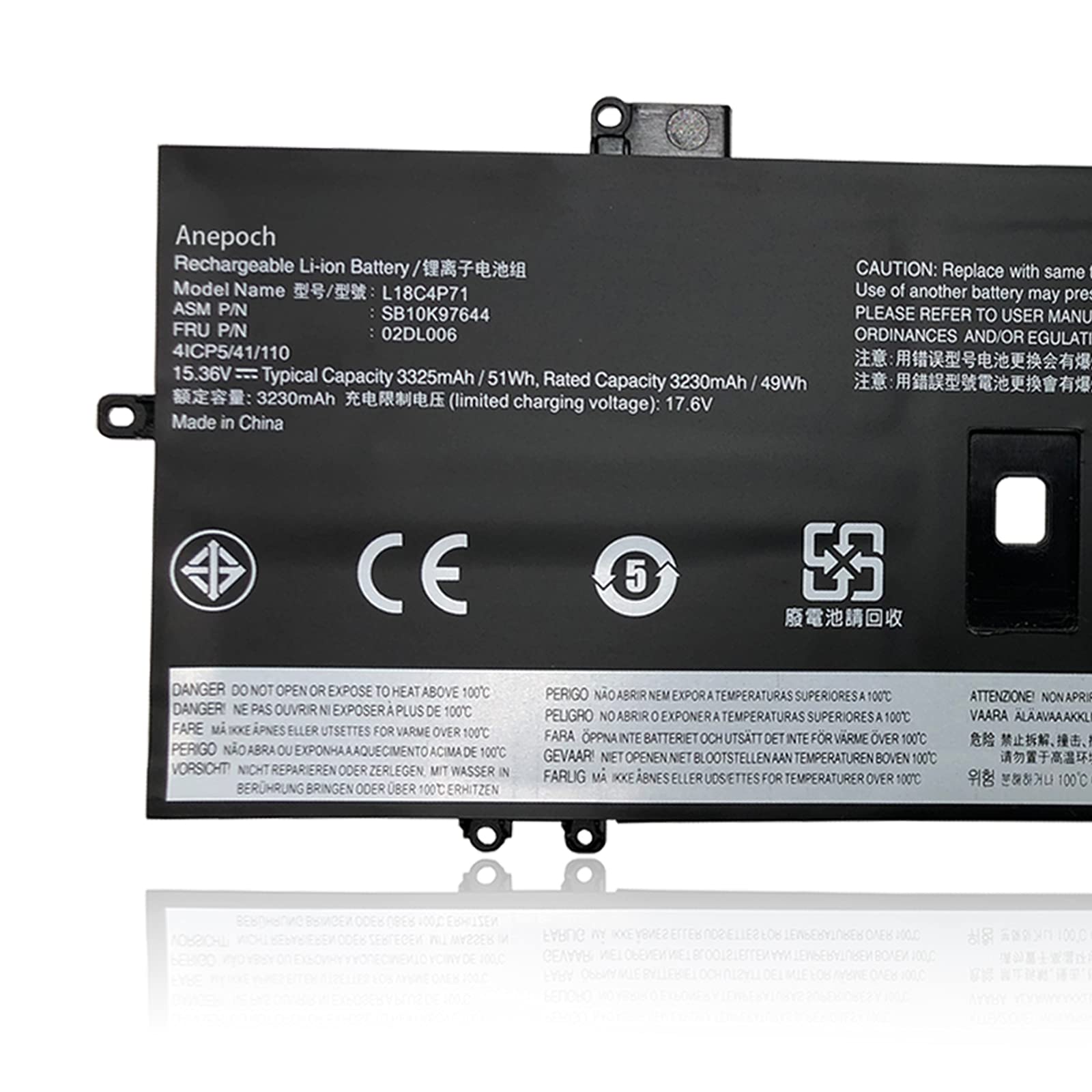 Anepoch L18C4P71 02Dl006 Laptop Battery Replacement For Lenovo Thinkpad X1 Yoga 4Th Gen / X1 Carbon 7Th 8Th Gen Sb10K97644 02Dl0