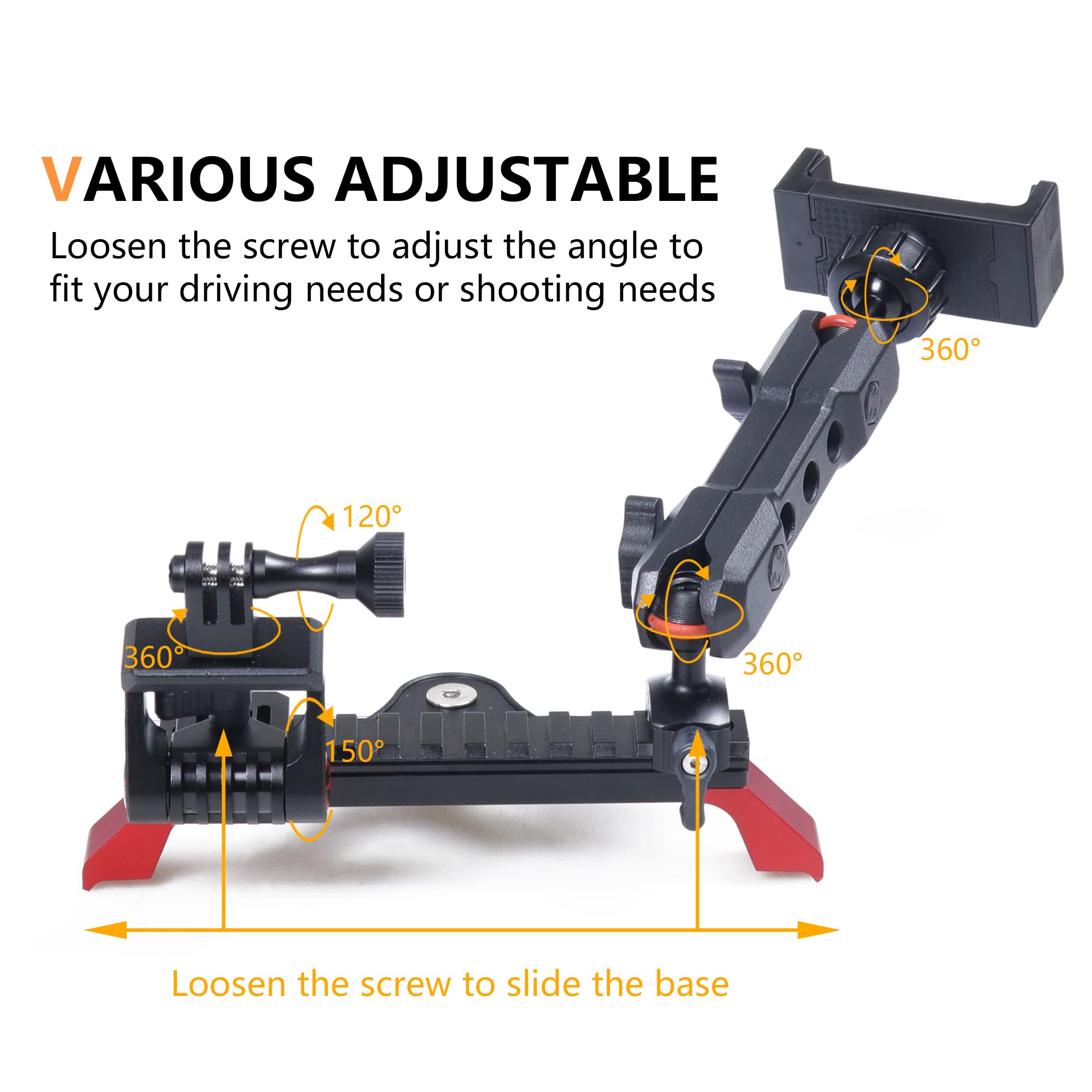 Rerpro Dash Phone Mount Picatinny Rail Holder For 2021 2022 2023 2024 New Ford Bronco 2/4 Door Interior Accessories Dashboard Ce