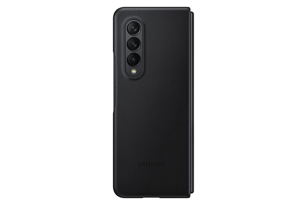 Samsung Galaxy Z Fold 3 Phone Case, Leather Protective Cover, Heavy Duty, Shockproof Smartphone Protector, Us Version, Black,Ef 