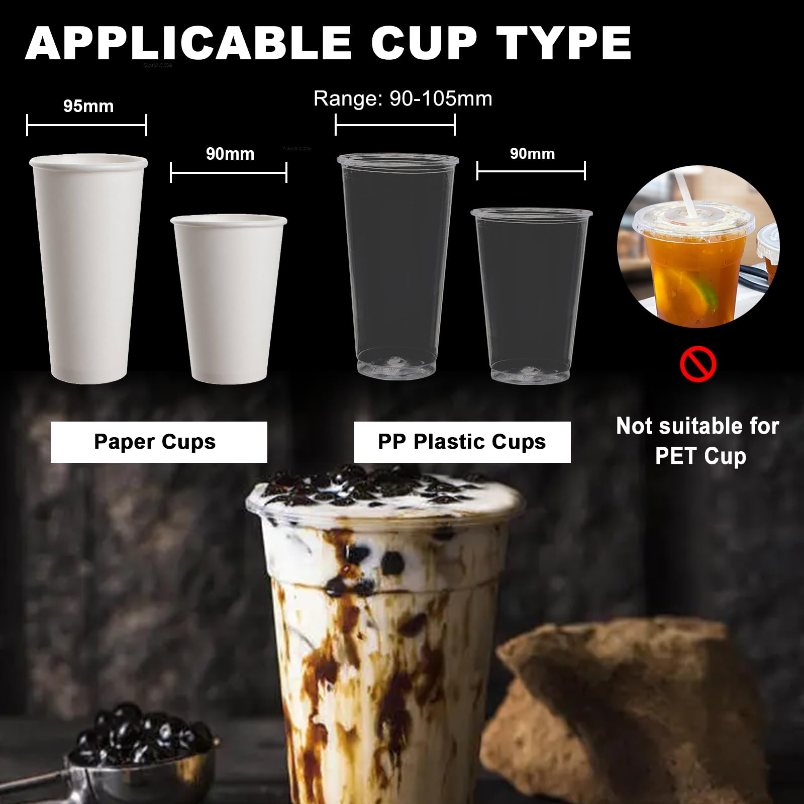 Jiawanshun Tea Cup Sealer Film Roll Cup Sealing Film Pp Plastic Sealing Film 3000Pcs Roll For Plastic Cup 90 105Mm (3.55''  4'')