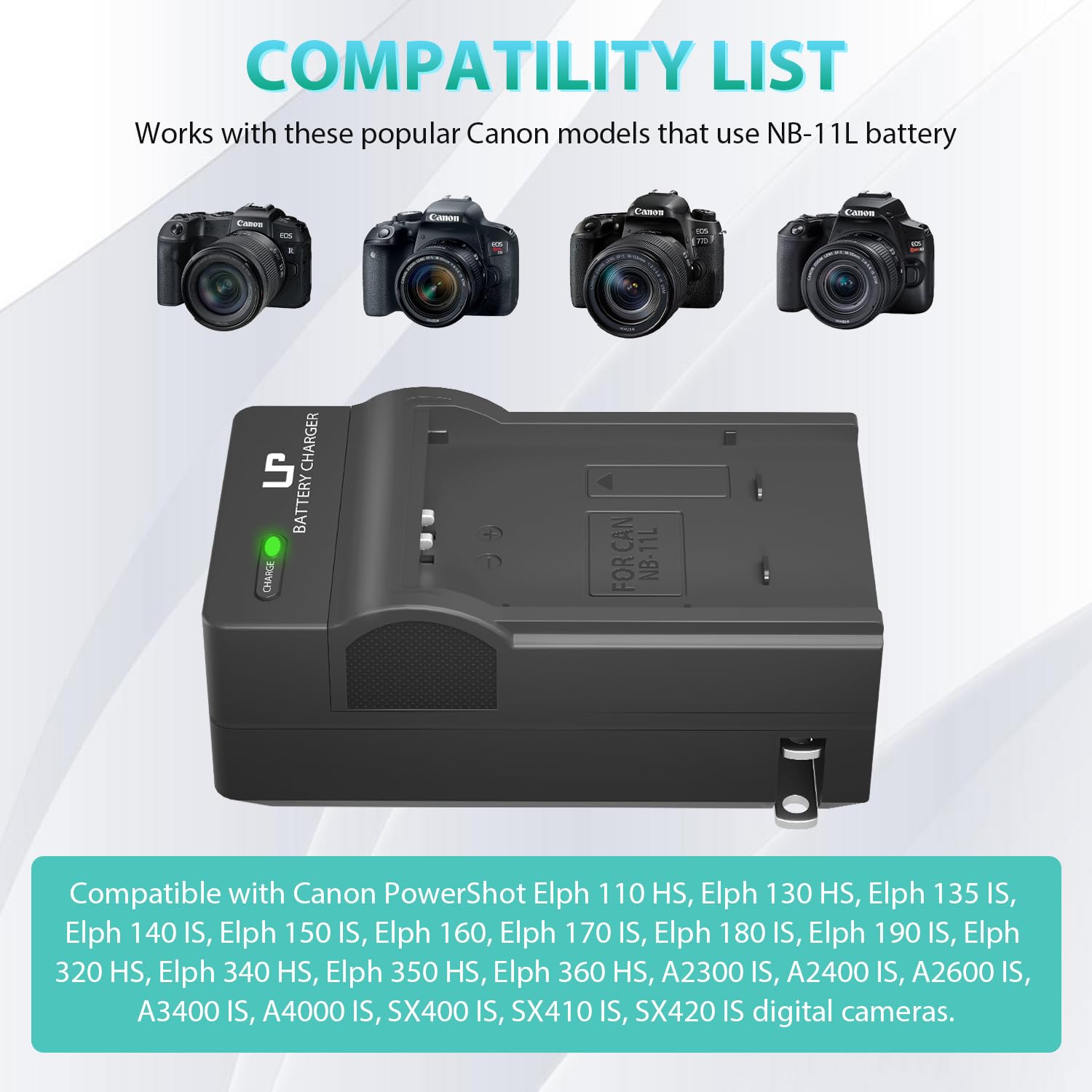 Lp Nb 11L Nb 11Lh Battery Charger, Camera Charger For Canon Powershot Elph 110 Hs, Elph 130 Hs, Elph 180 Is, Elph 190 Is, Elph 3