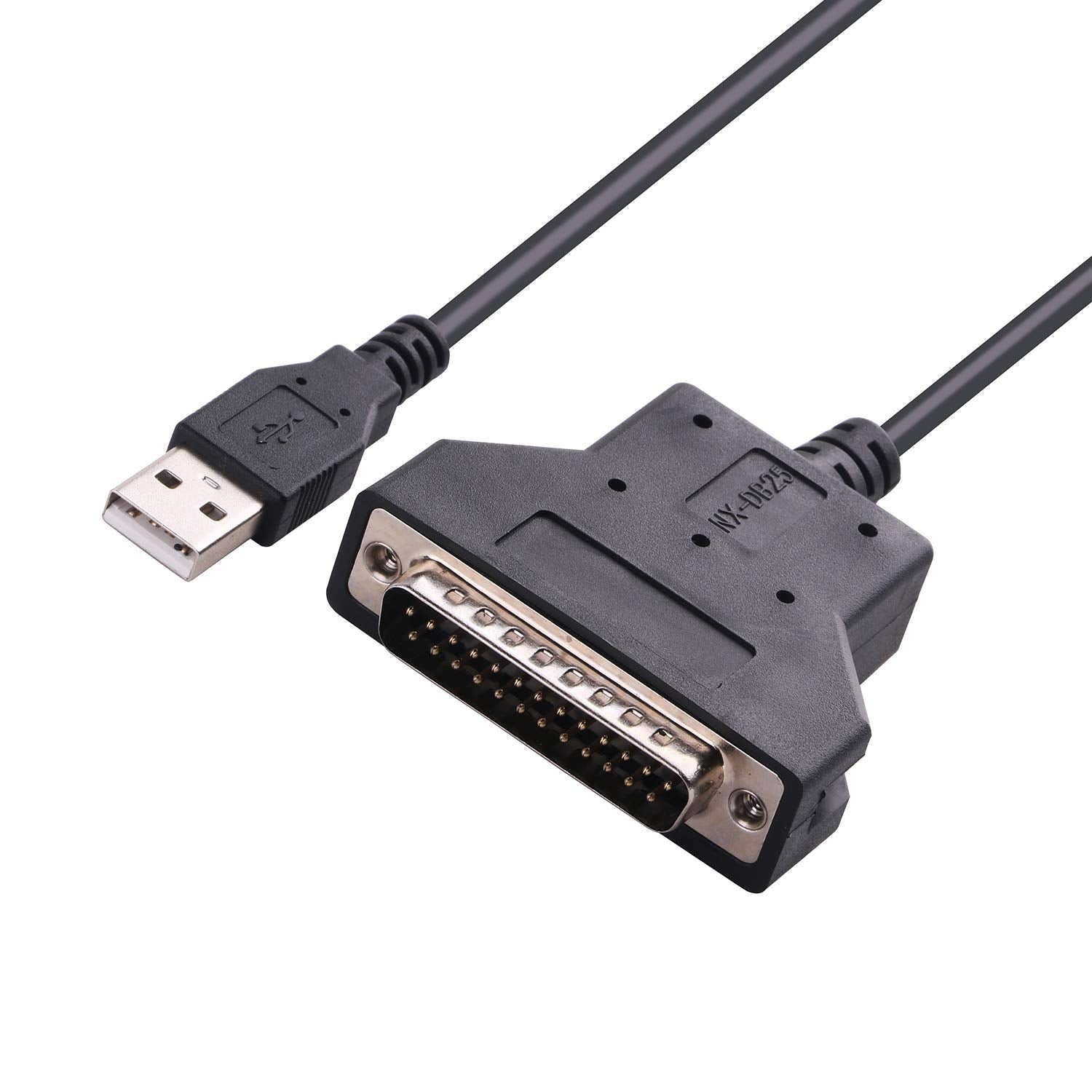5Ft Usb To Rs232 Db25 Serial Adapter Cable For Barcoder Printer Scanner, Cp2102 Chip Inside