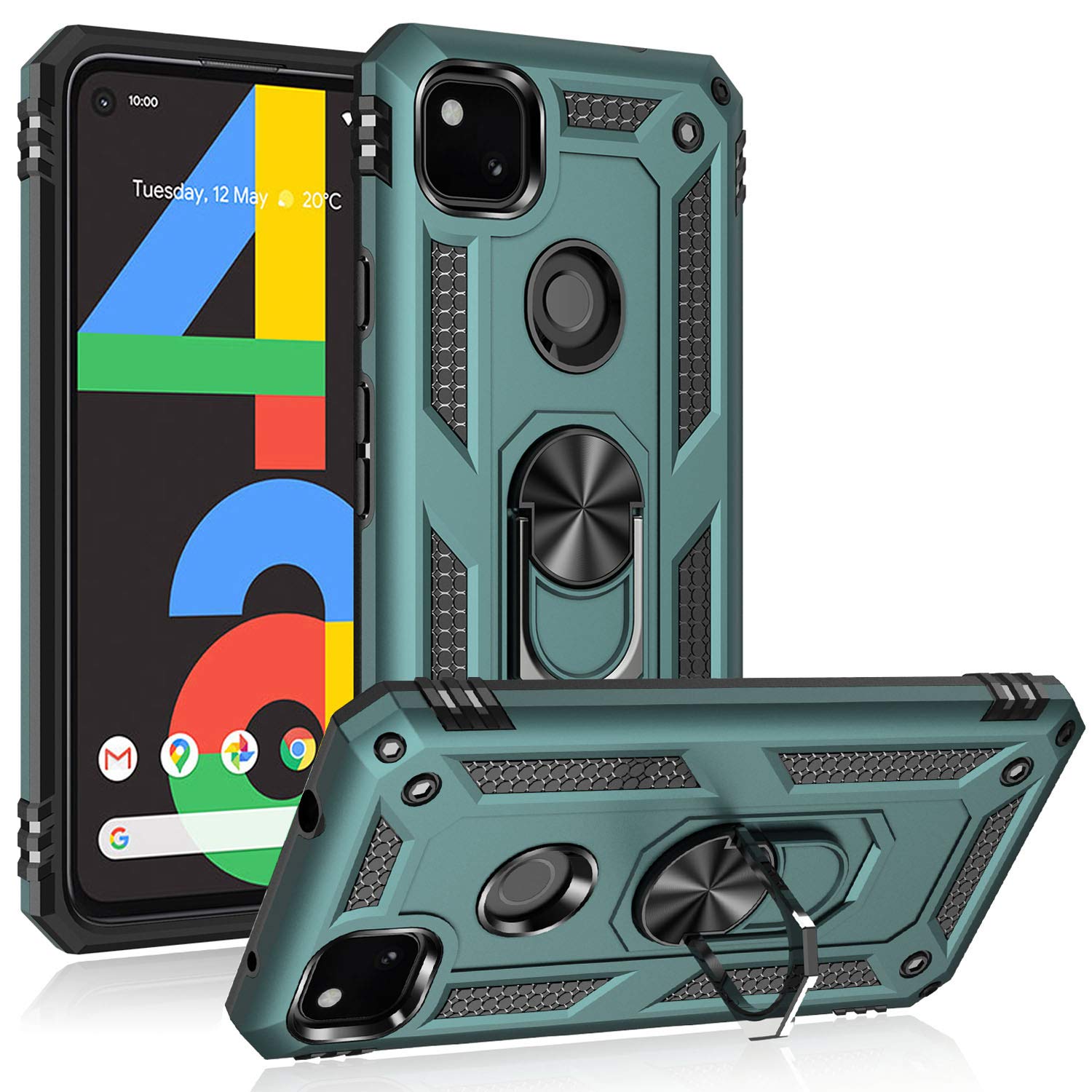 Addit Phone Case For Google 4A 4G,Google Pixel 4A 4G Case, [ Military Grade ] Shock Absorption Bumper Cover Anti Scratch Case Wi