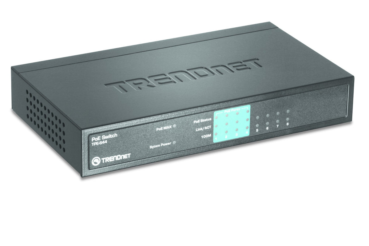 Trendnet Tpe S44 Fast Ethernet Switch   2 Layer Supported   Poe Ports   Desktop   Lifetime Limited Warranty