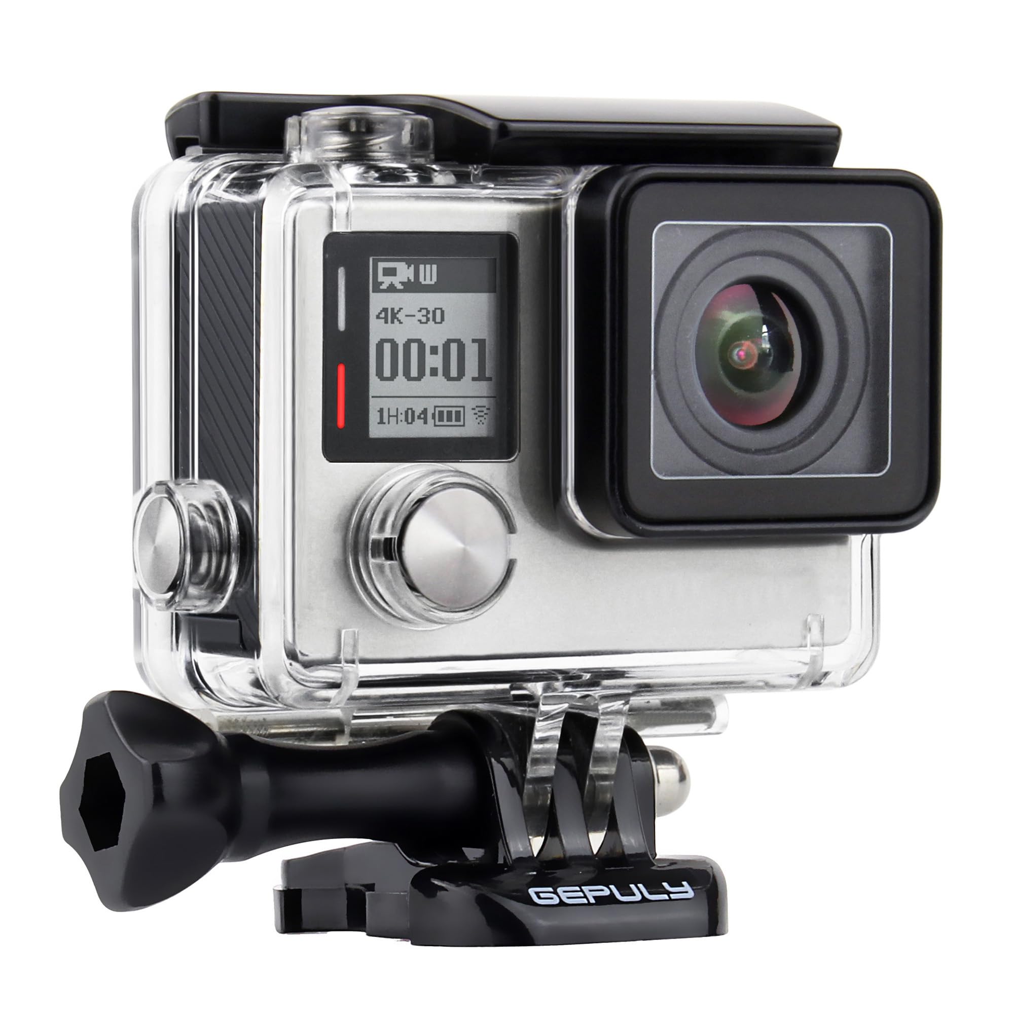 Gepuly Waterproof Housing Case For Gopro Hero 4 Black, Hero 4 Silver, Hero 3+, Hero 3 Underwater Photography   Waterproof Up To 131 Ft (40M)   With Quick Release Mount, Thumb Screw