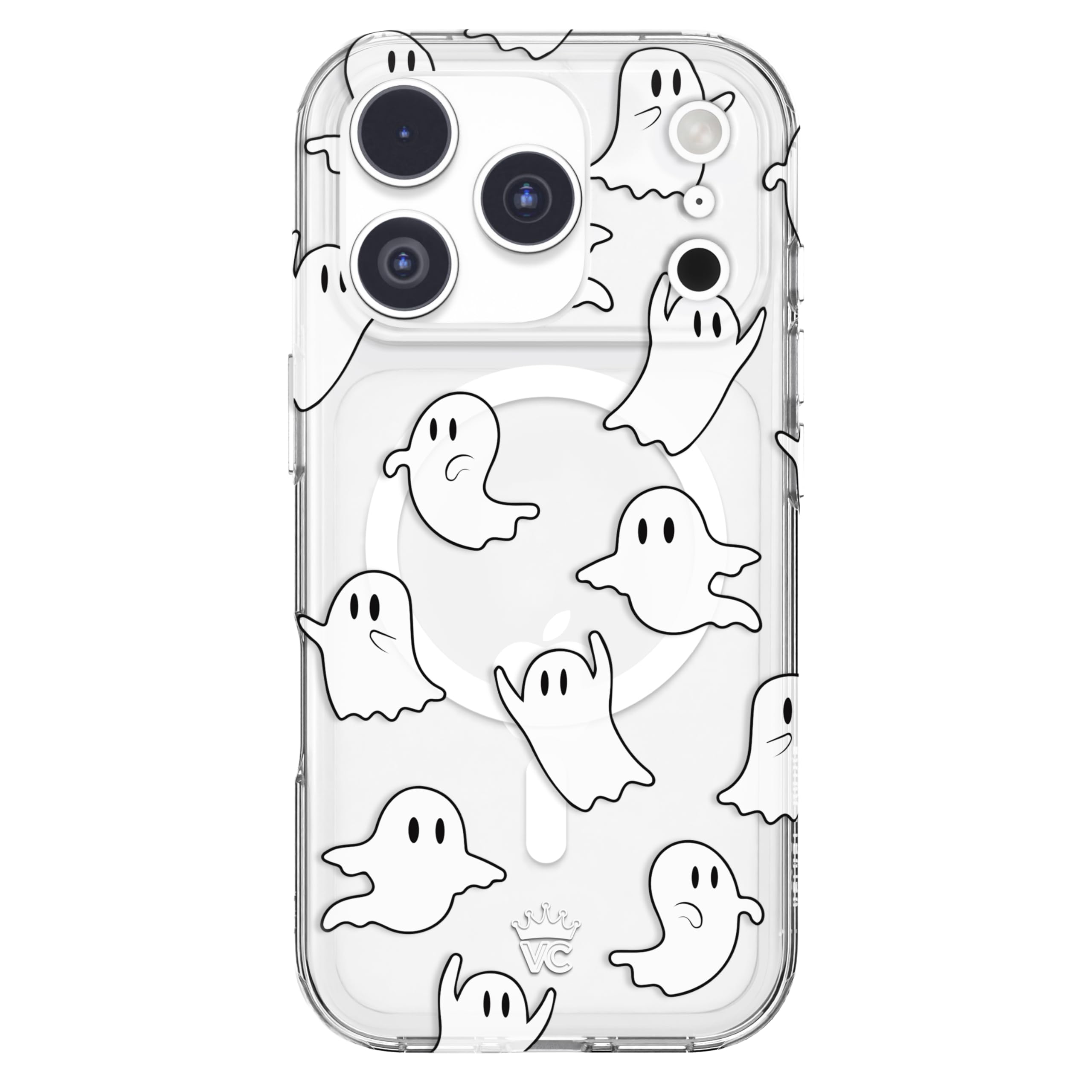 VELVET CAVIAR Case for iPhone 17 Pro | Compatible with MagSafe | 10ft Drop Tested | Halloween Cases for Women | Ghosts Clear