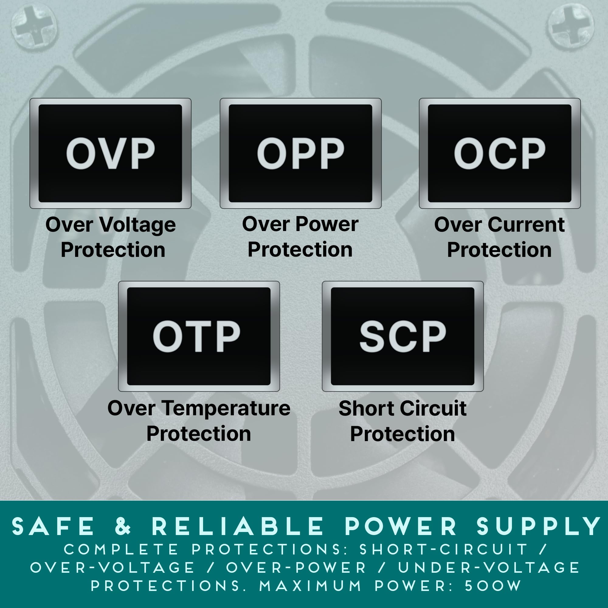 Apevia Tfx Pfc500W Tfx 500W Fixed Cables, Full Range Active Pfc Computer Power Supply