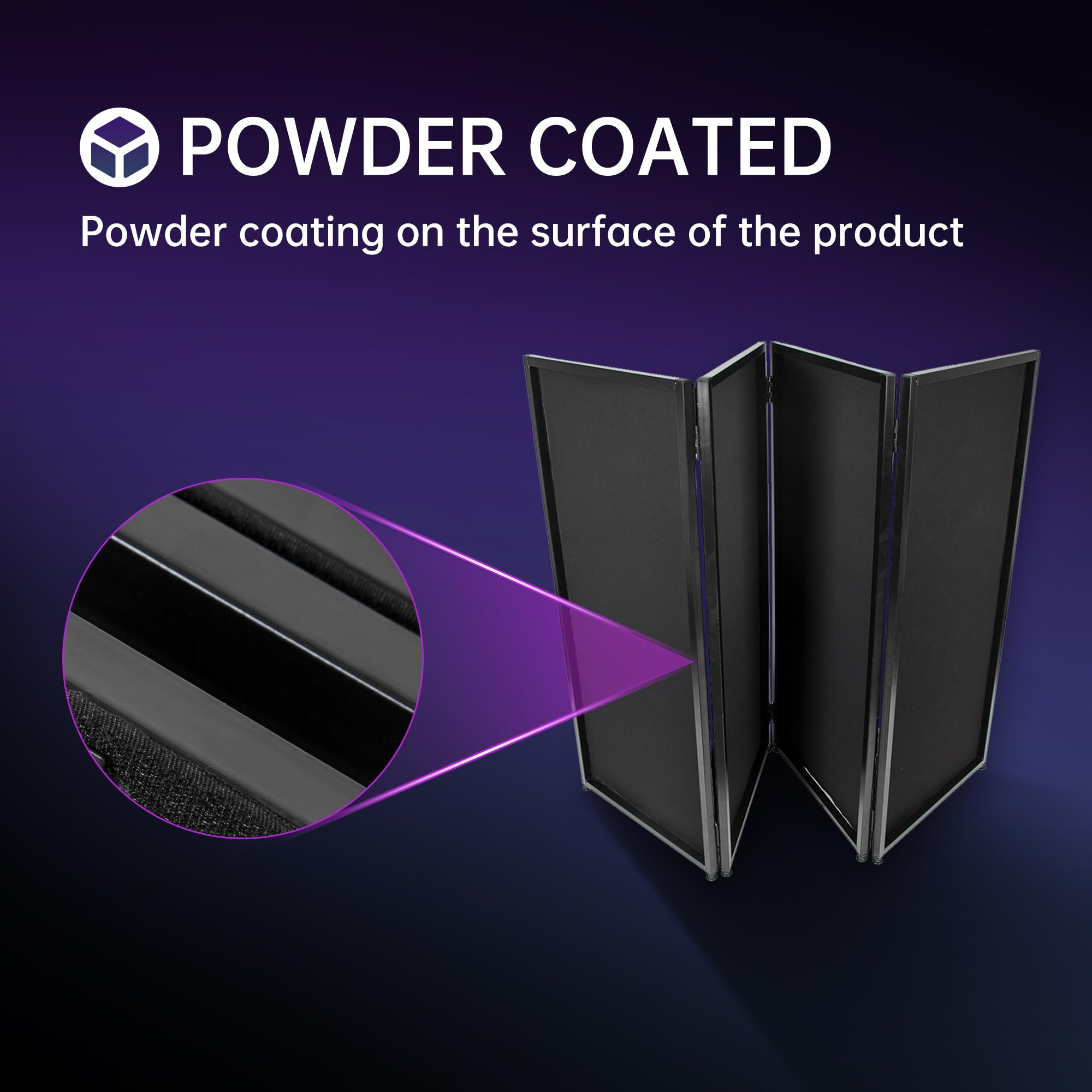 Ecotric Portable Dj Facade Booth Foldable Cover Screen With White/Black Facade+Cloth Frame Booth Steel +Travel Bag Case Projecto