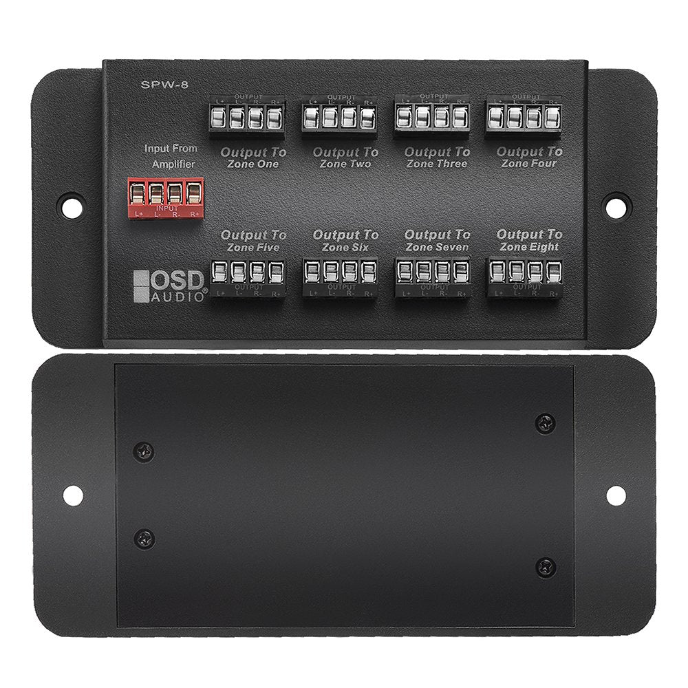 SPW8 Whole House Audio 8 Zone Speaker Distribution Panel Single Audio Input 300W Per Channel   OSD Audio