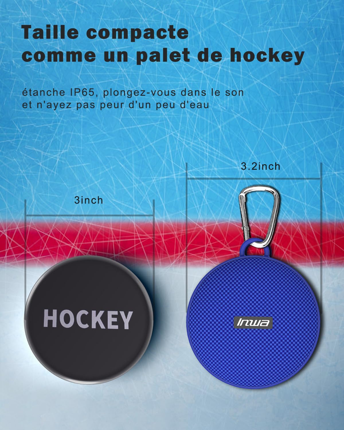 Inwa Outdoor Waterproof Bluetooth Speaker, Wireless Portable Shower Travel Bike Speaker, Enhanced Bass, Built In Mic For Bicycle