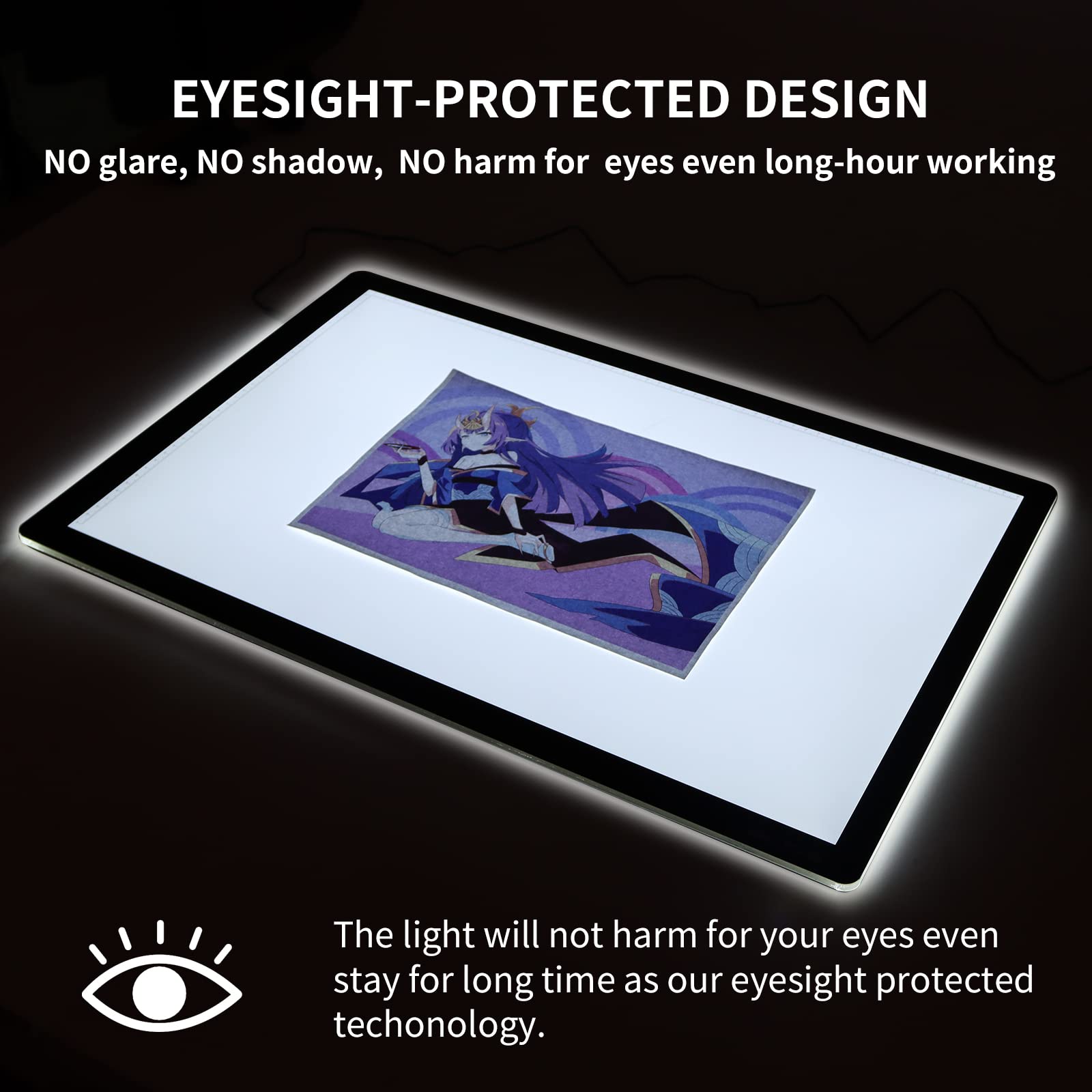 Toheto A2 Light Pad Super Thin 7Mm Portable Stepless Dimmable Brightness Large Light Box Copy Board For Diamond Painting Weeding