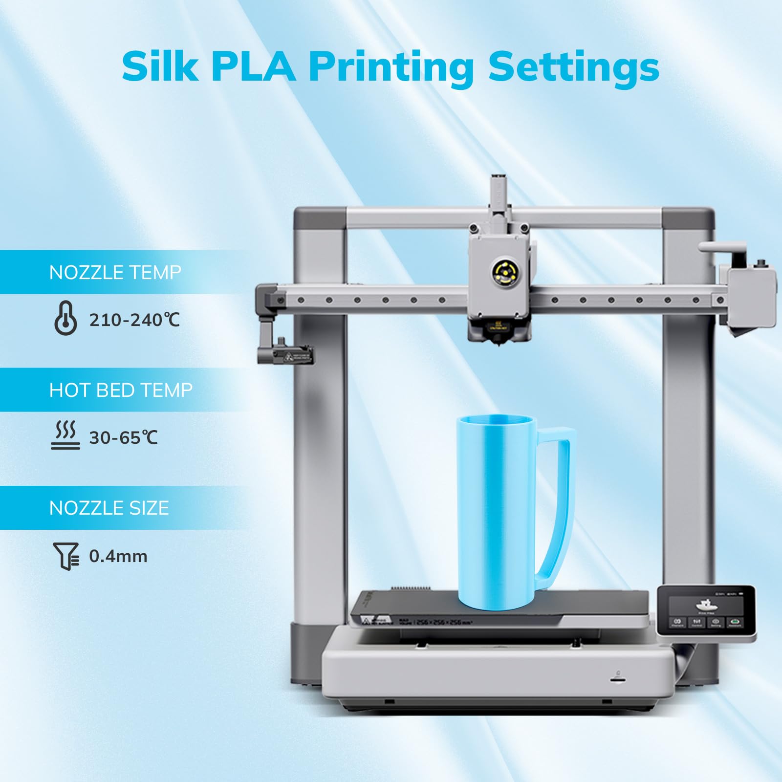 Amolen Silk Pla 3D Printer Filament, Shiny Ice Blue Silk Pink Pla Filament 1.75Mm, High Speed 3D Printing Pla Filament For Most