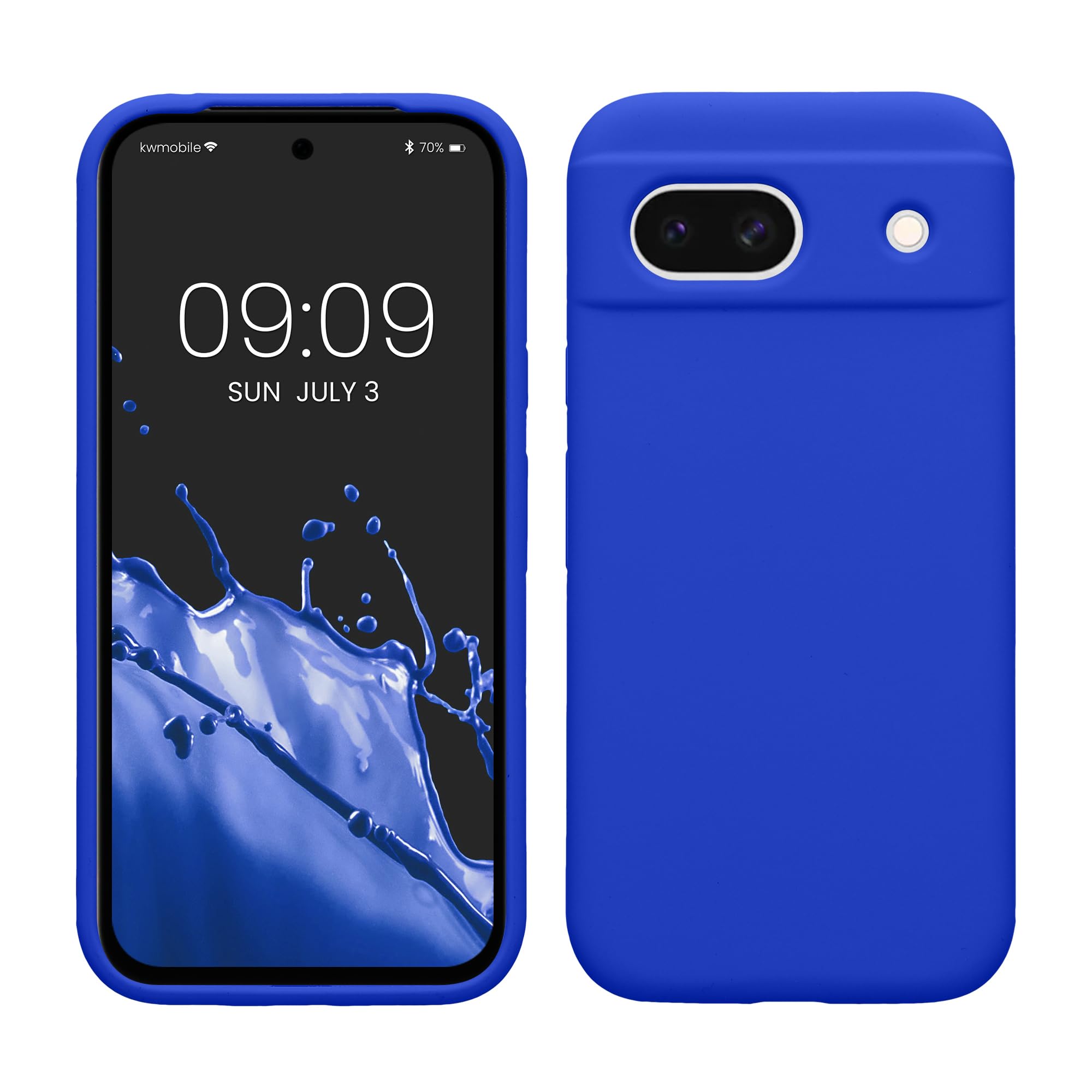 kwmobile Case Compatible with Google Pixel 8a Case - TPU Silicone Phone Cover with Soft Finish - Baltic Blue