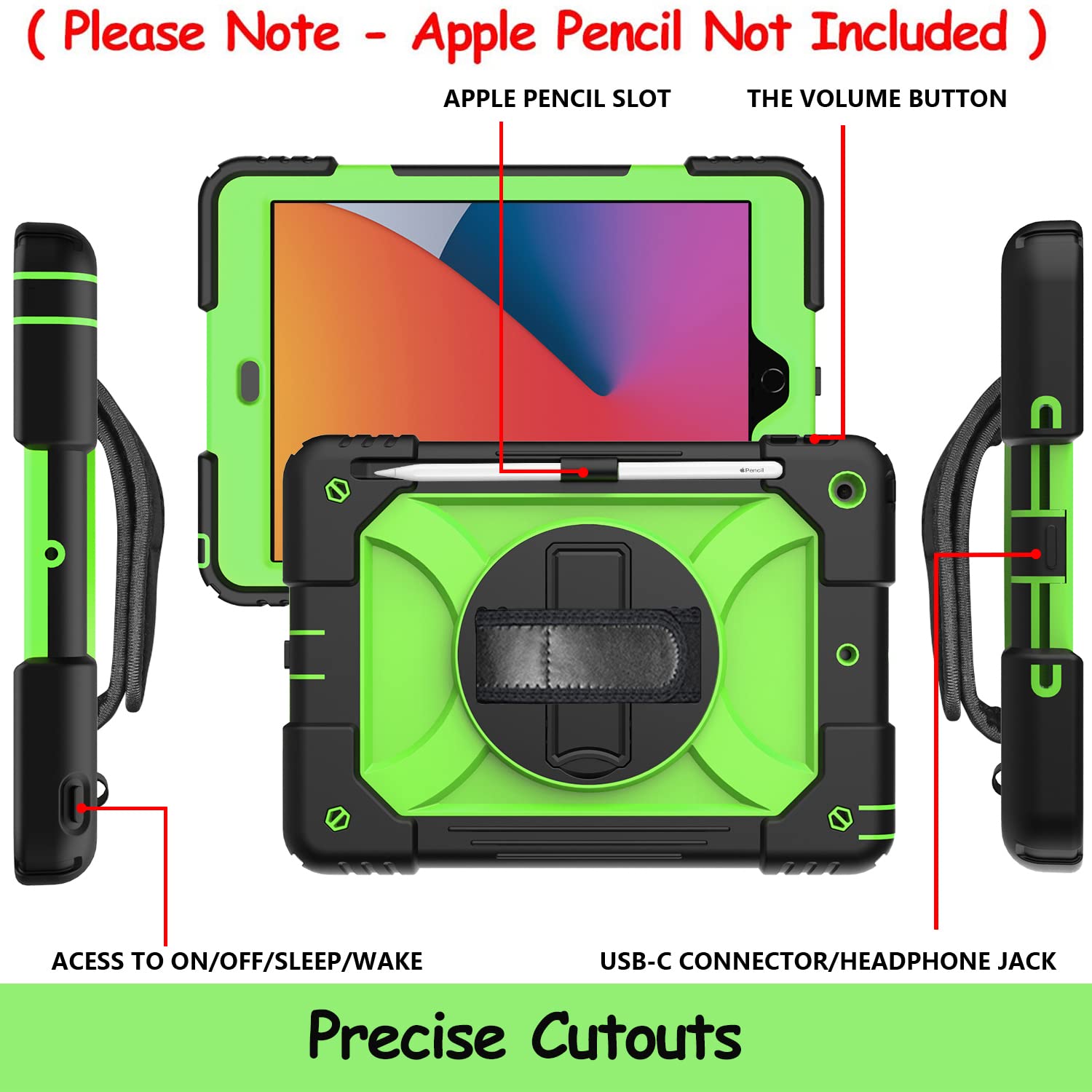 Ltrop Ipad 9Th Generation Case,Ipad 8Th/7Th Generation Case,Ipad 10.2 Kids Case,Protective Ipad Cover Case With Pencil Holder/Ro