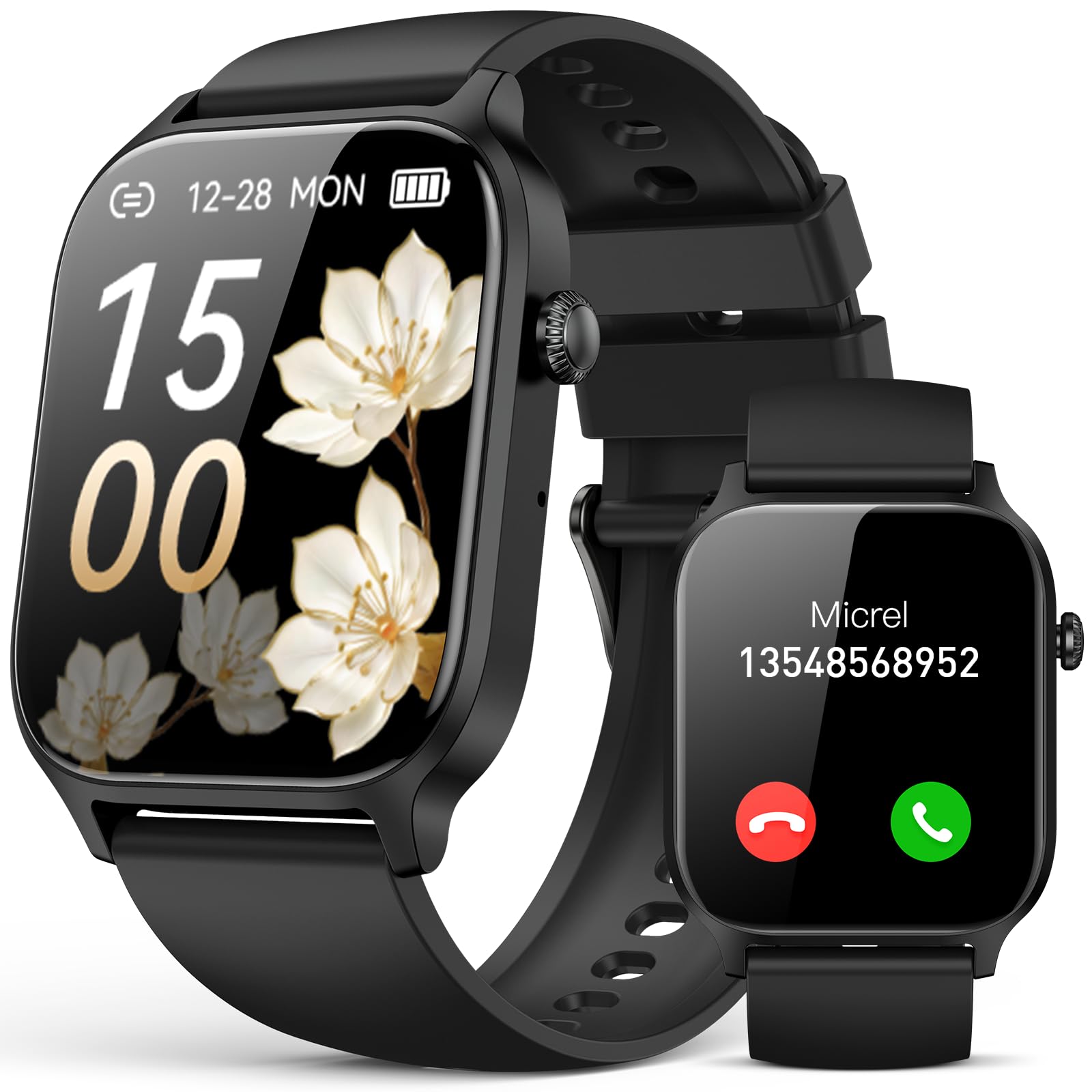 Smart Watch For Men Women  Answer/Make Call, 2024 Ip68 Waterproof Fitness Tracker Watch With Heart Rate Monitor Sleep Step Count