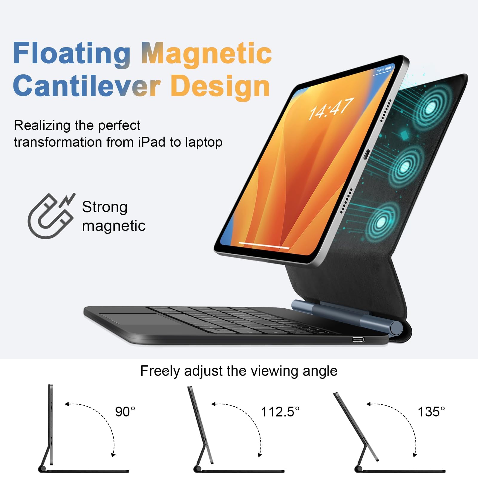 Ipad Keyboard Case For Ipad Air 11 Inch (M2) 2024, Magic Keyboard For Ipad Pro 11 Inch (4Th/3Rd/2Nd/1St), Ipad Case With Keyboar