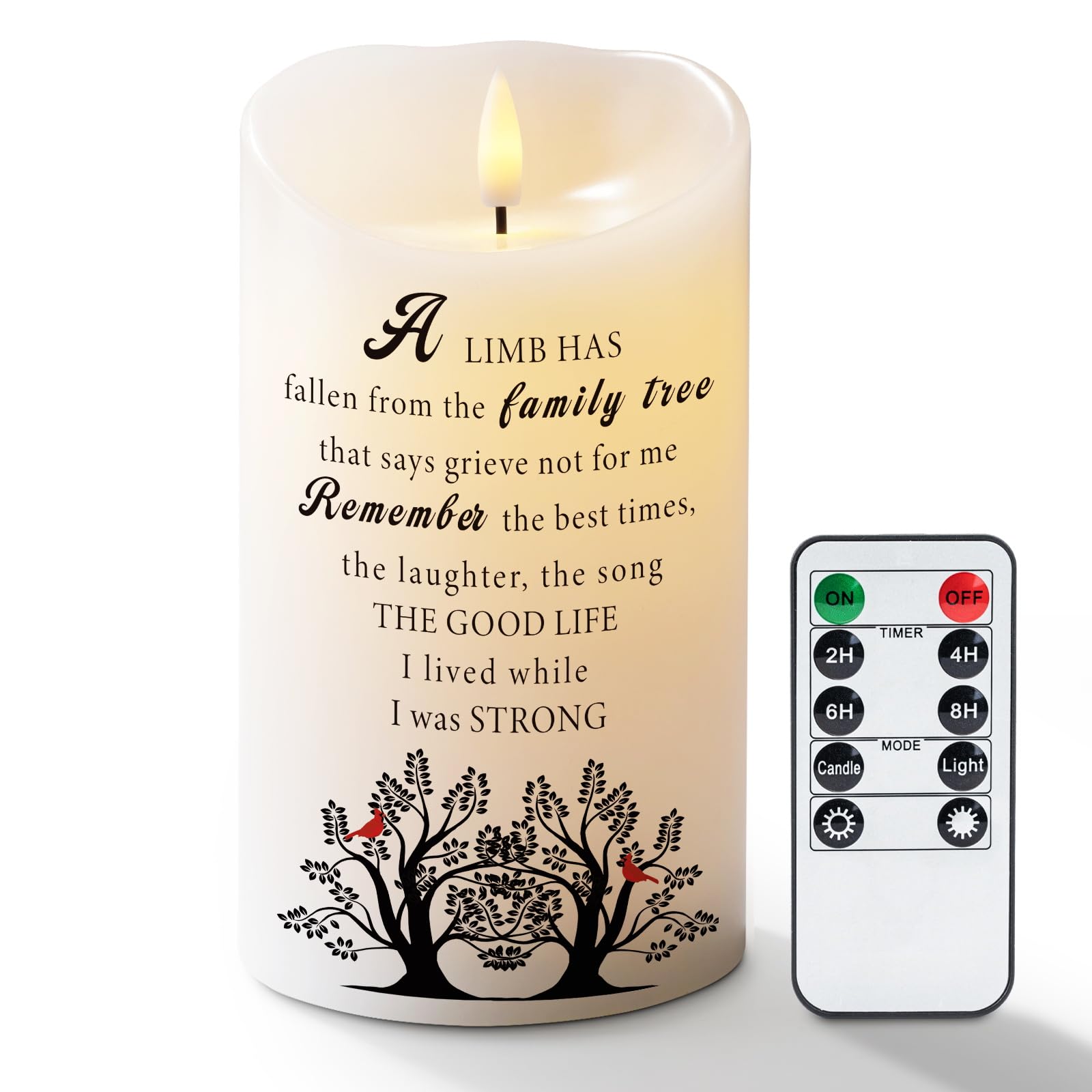 Homemory Memorial Candle Bereavement Sympathy Gifts For Loss Of Loved One, Real Wax Led Candle With Remote Memorial Gifts For Lo
