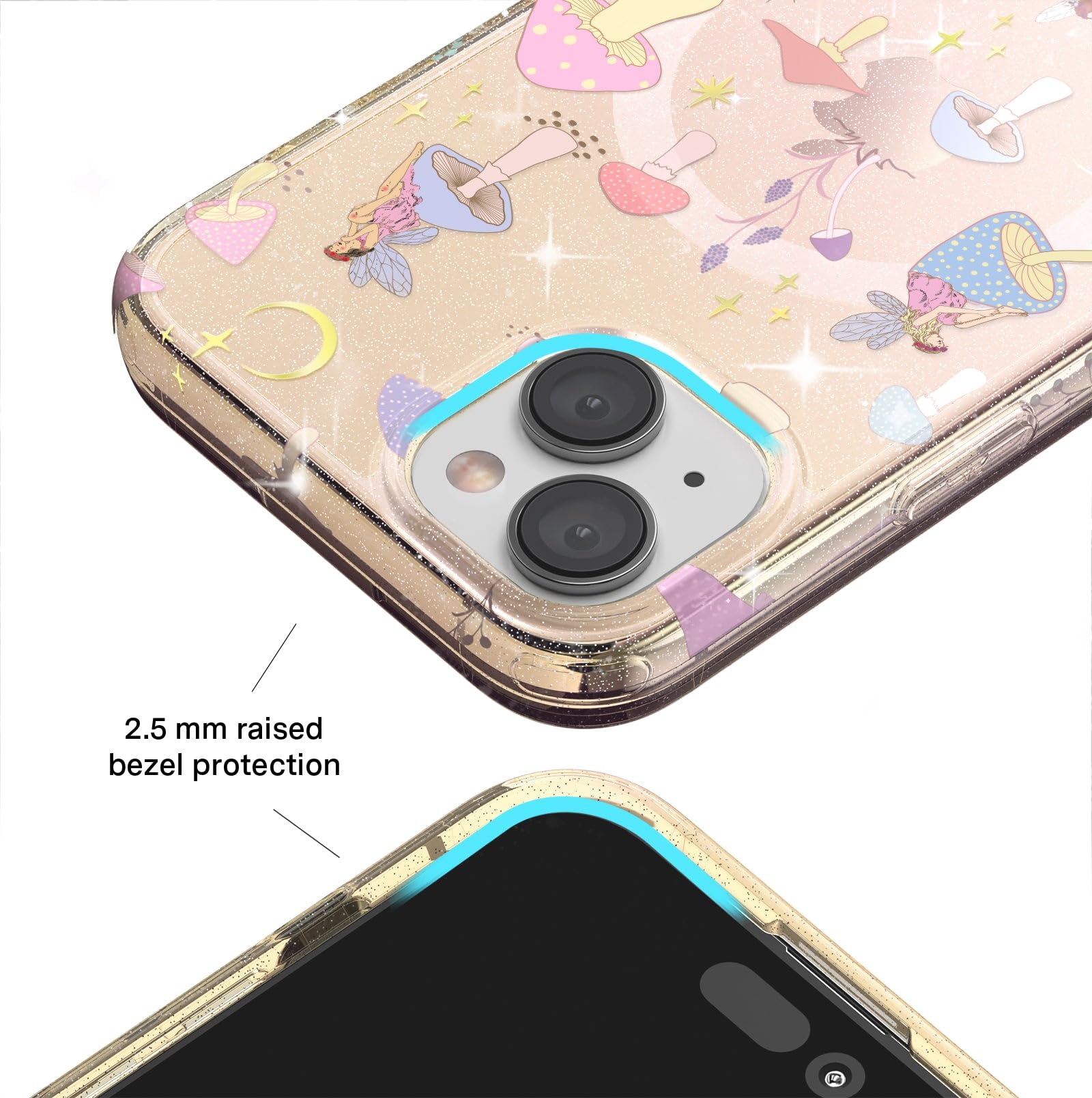 Velvet Caviar For Iphone 15 Plus Case Mushroom Glitter   Compatible With Magsafe [8Ft Drop Tested]   Colorful Retro Hippie Mushr