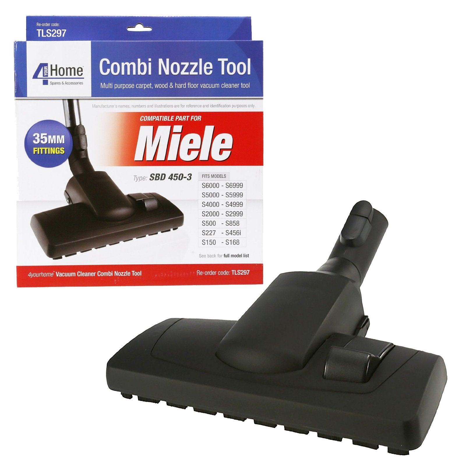 Qualtex 35Mm Combination Floor Tool Brush Head Compatible With Miele S2000   S8000 Canister Vacuum Cleaners