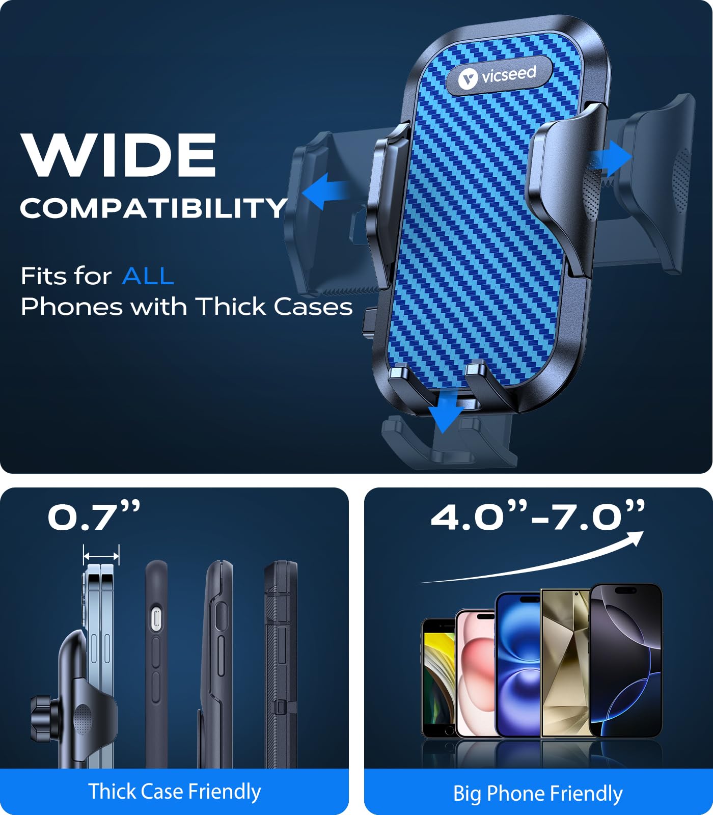 Vicseed [True Strongest Suction] [Pro Rally Racing-Grade] Phone Holders For Your Car 2025 Upgraded Car Phone Holder Mount Truck