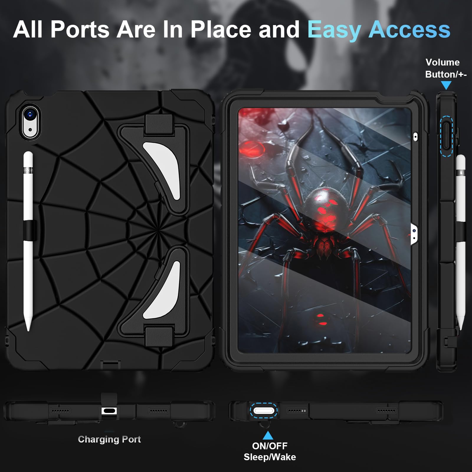 Auizotl Case For Ipad 10Th Generation Case 10.9 Inch,Kids Friendly Ipad Case 10Th Generation With Screen Protector Shoulder Stra