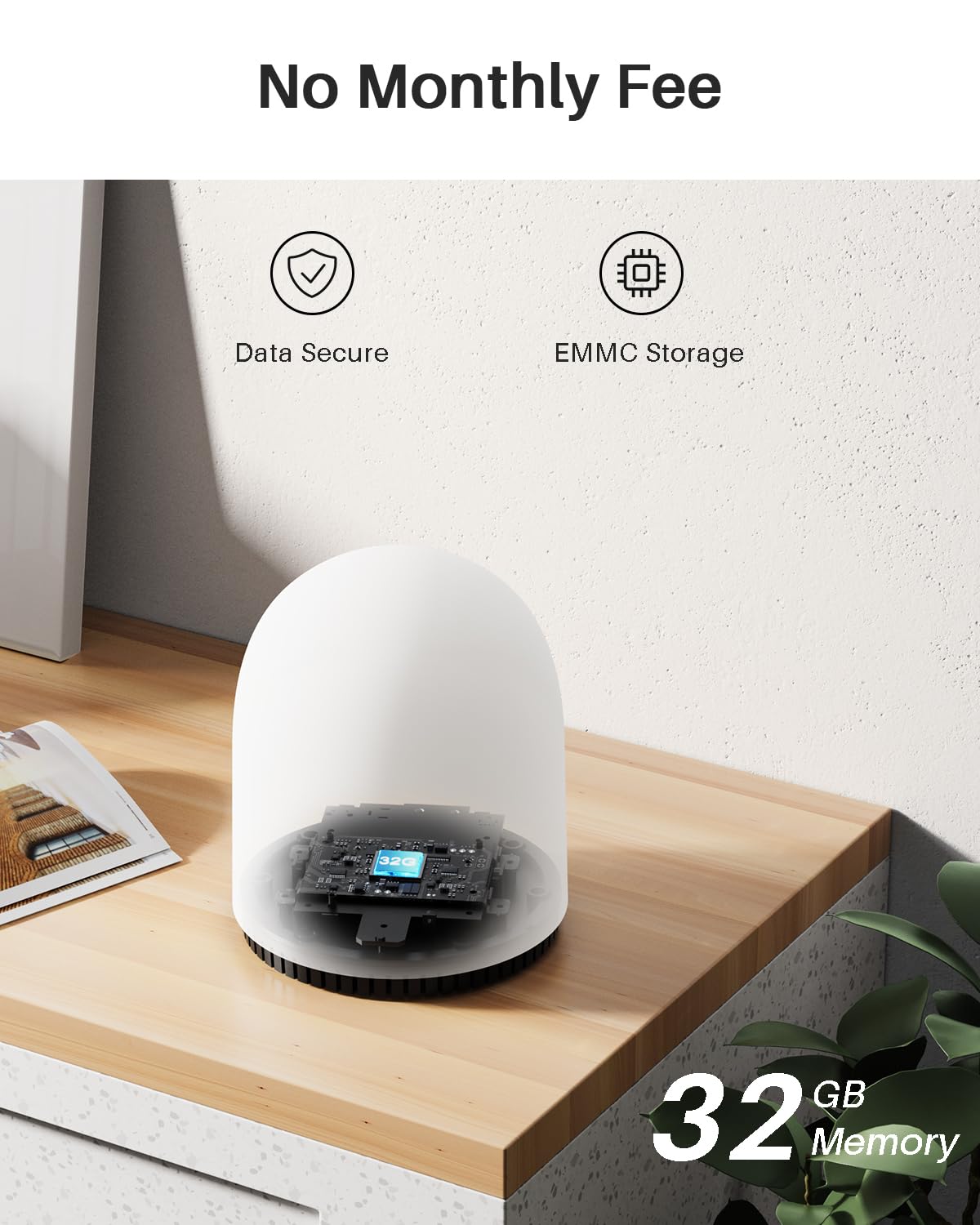 Wuuk 2K Doorbell Camera, Video Doorbell Wireless/Wired, Homebase Supports Up To 8 Cams, No Subscription, 2.4/5 Ghz Wifi, 32G Loc