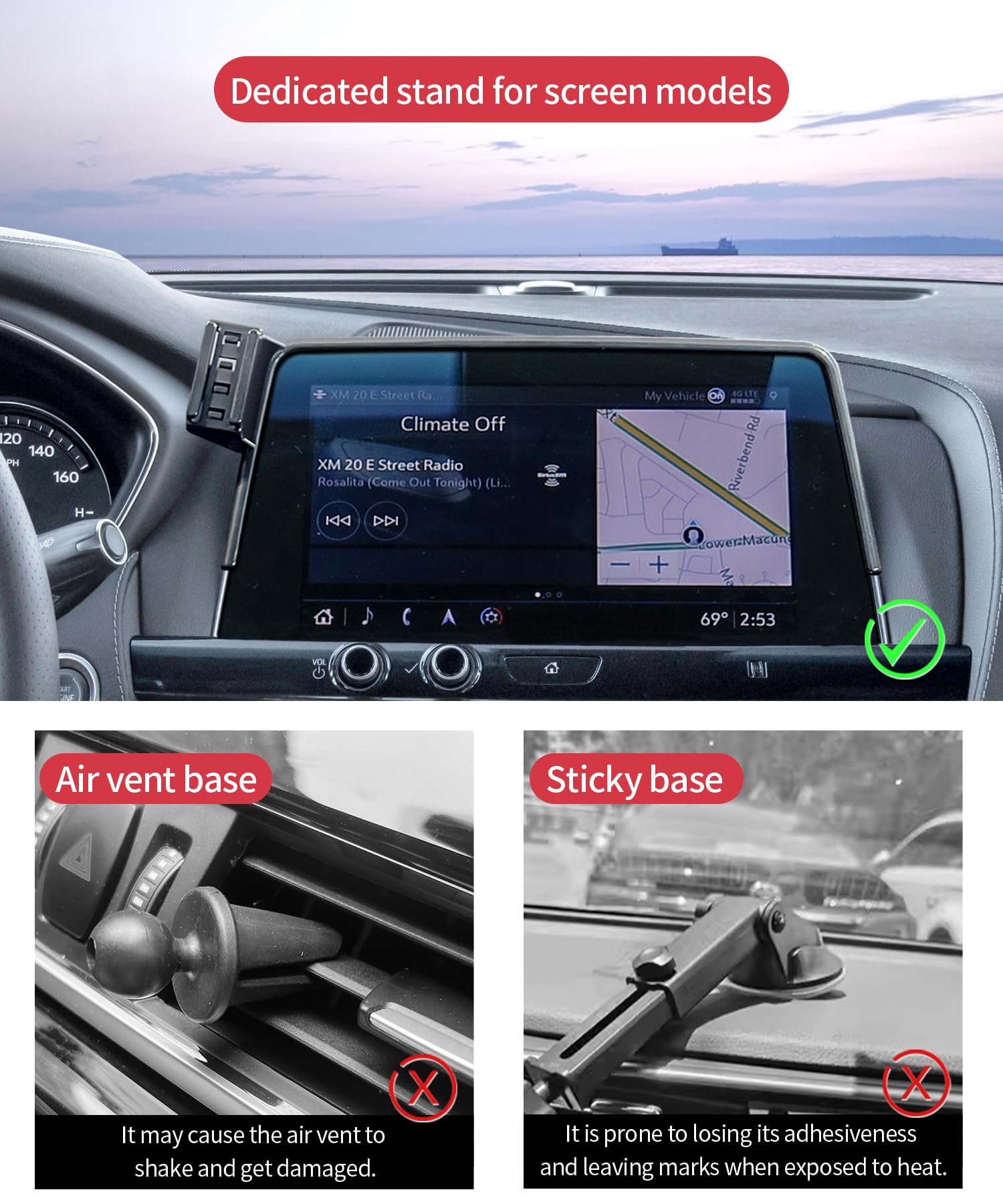 Masergogo Wireless Charging Car Phone Holder For Cadillac Ct5 2020-2024 / Ct5-V 2023-2024 Accessories 10 Inch Screen Fixed Clip,